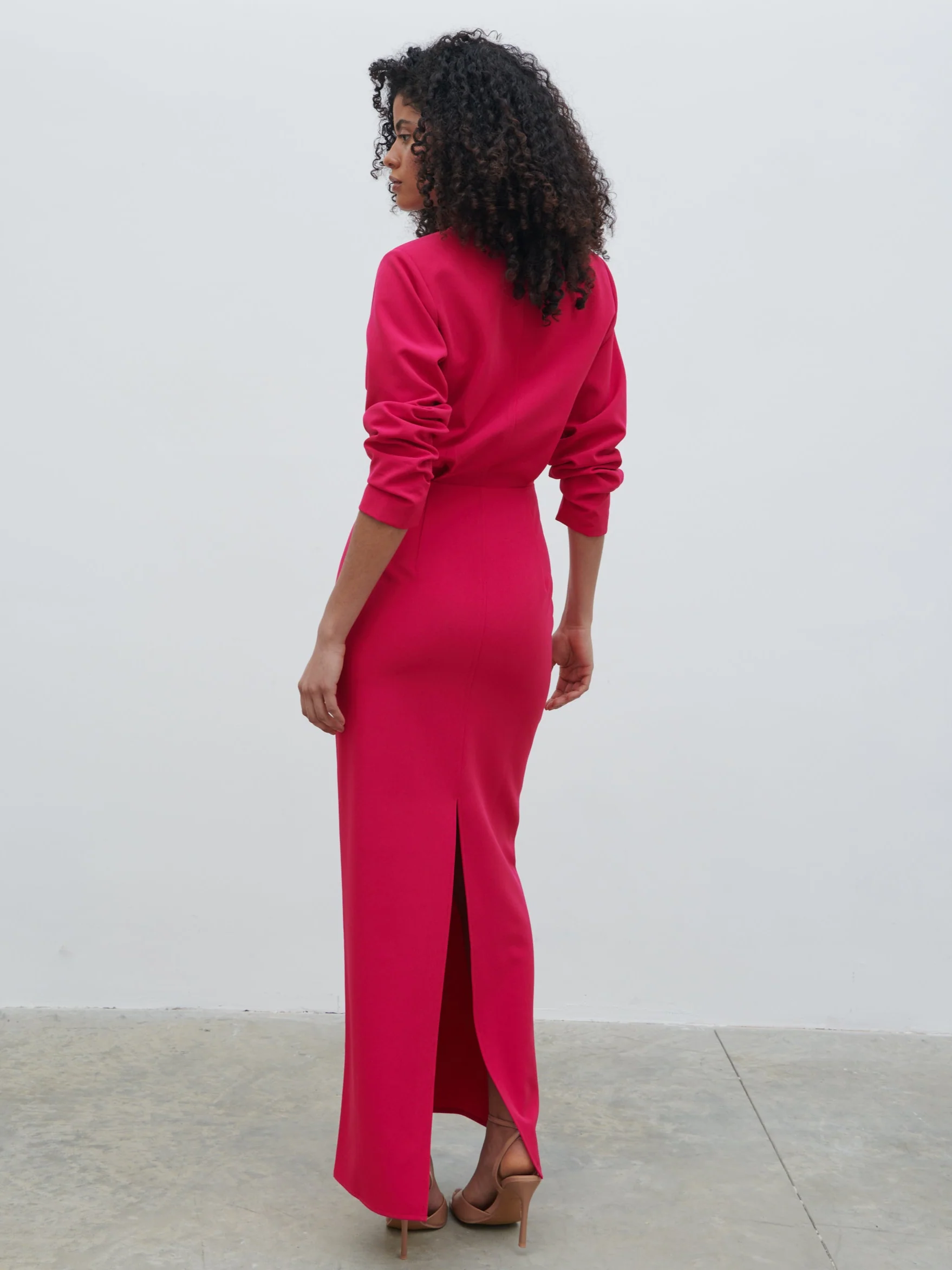 Escala V-Neck Maxi Dress - Fuchsia - Image 6