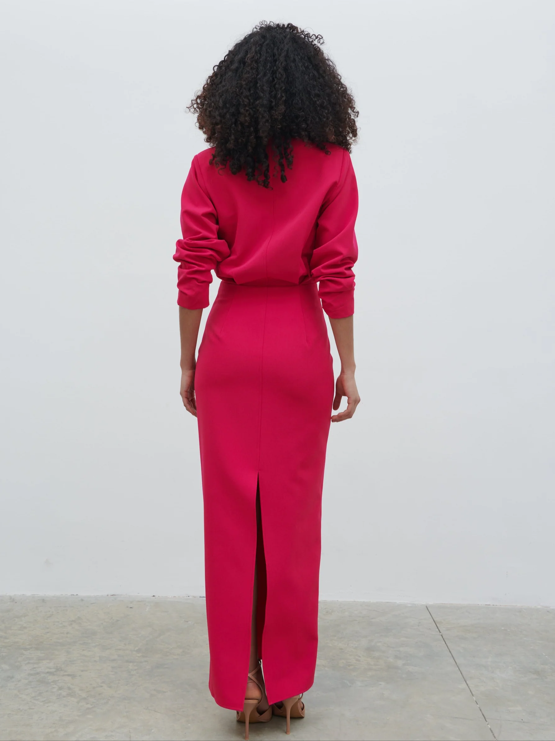 Escala V-Neck Maxi Dress - Fuchsia - Image 7