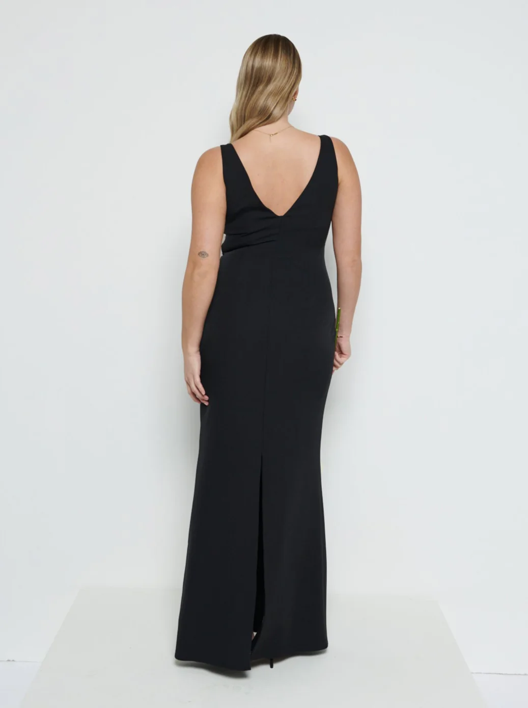 Esmee Crepe Maxi Bridesmaid Dress - Black - Image 3