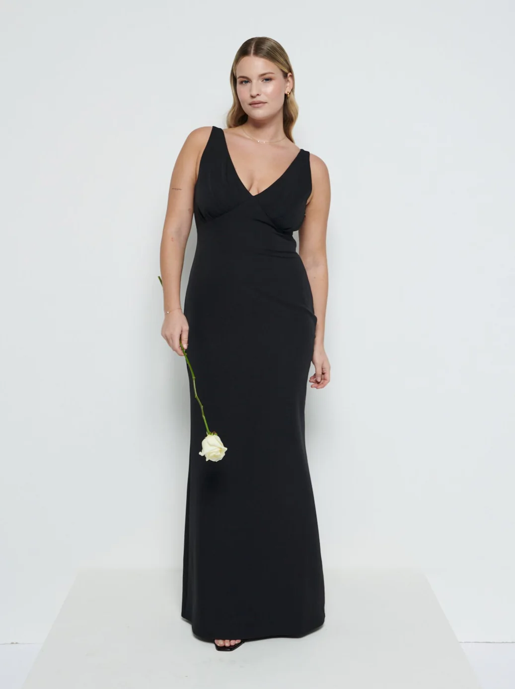 Esmee Crepe Maxi Bridesmaid Dress - Black - Image 4