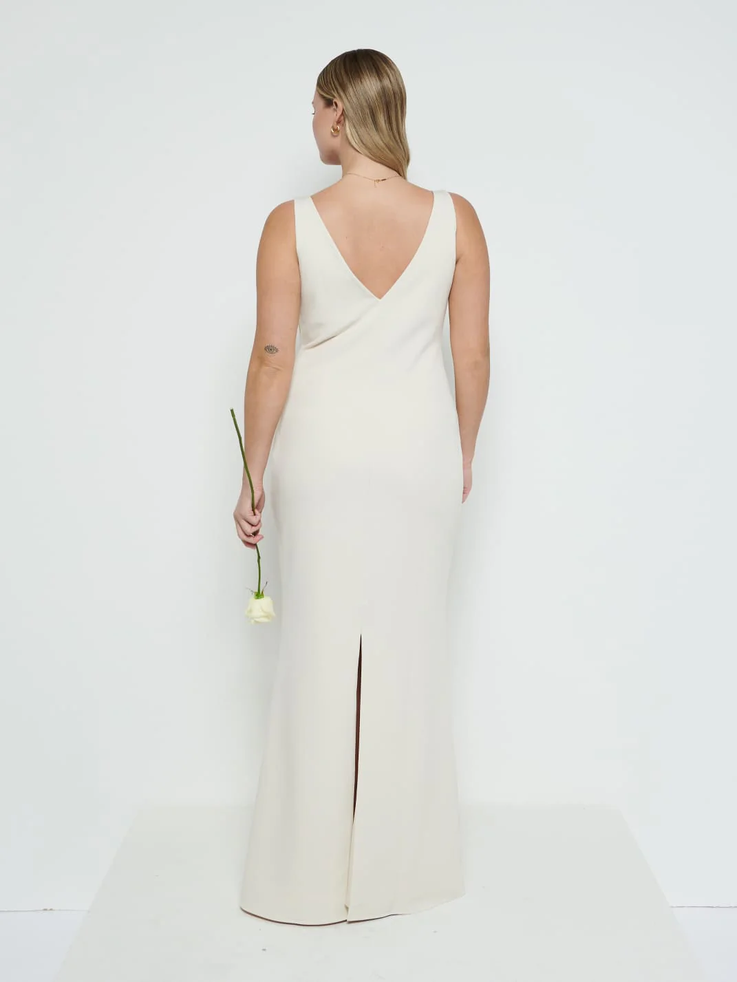 Esmee Crepe Maxi Bridesmaid Dress - Champagne - Image 3
