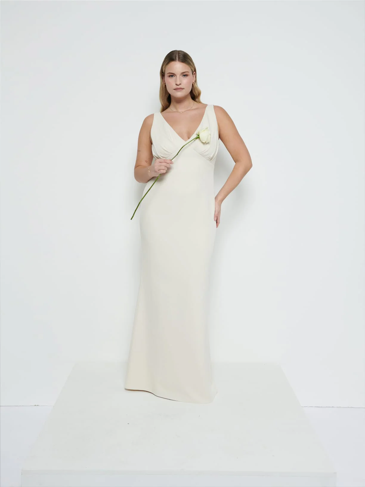 Esmee Crepe Maxi Bridesmaid Dress - Champagne - Image 4