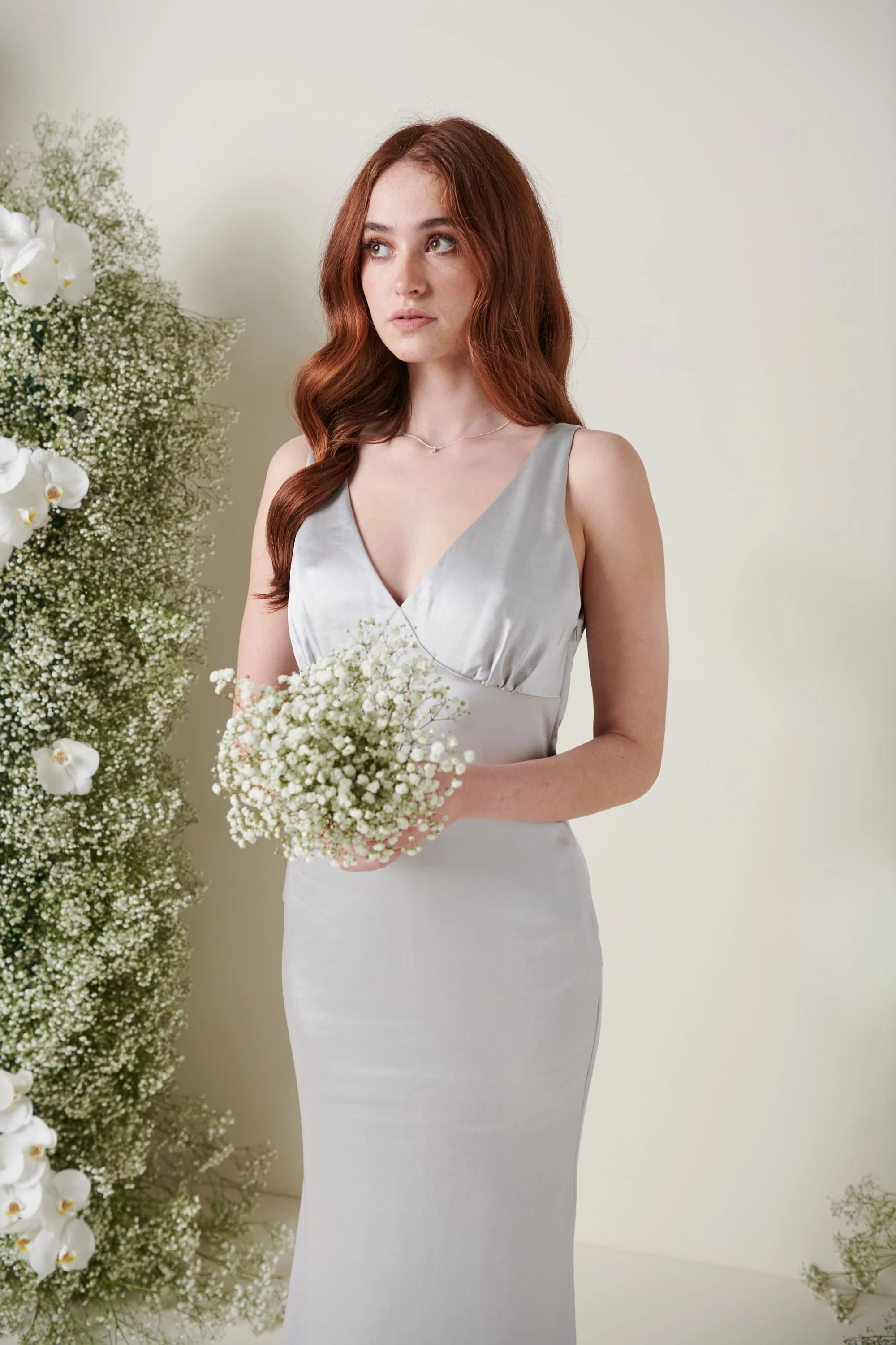 Esmee Maxi Bridesmaid Dress - Matte Silver - Image 2
