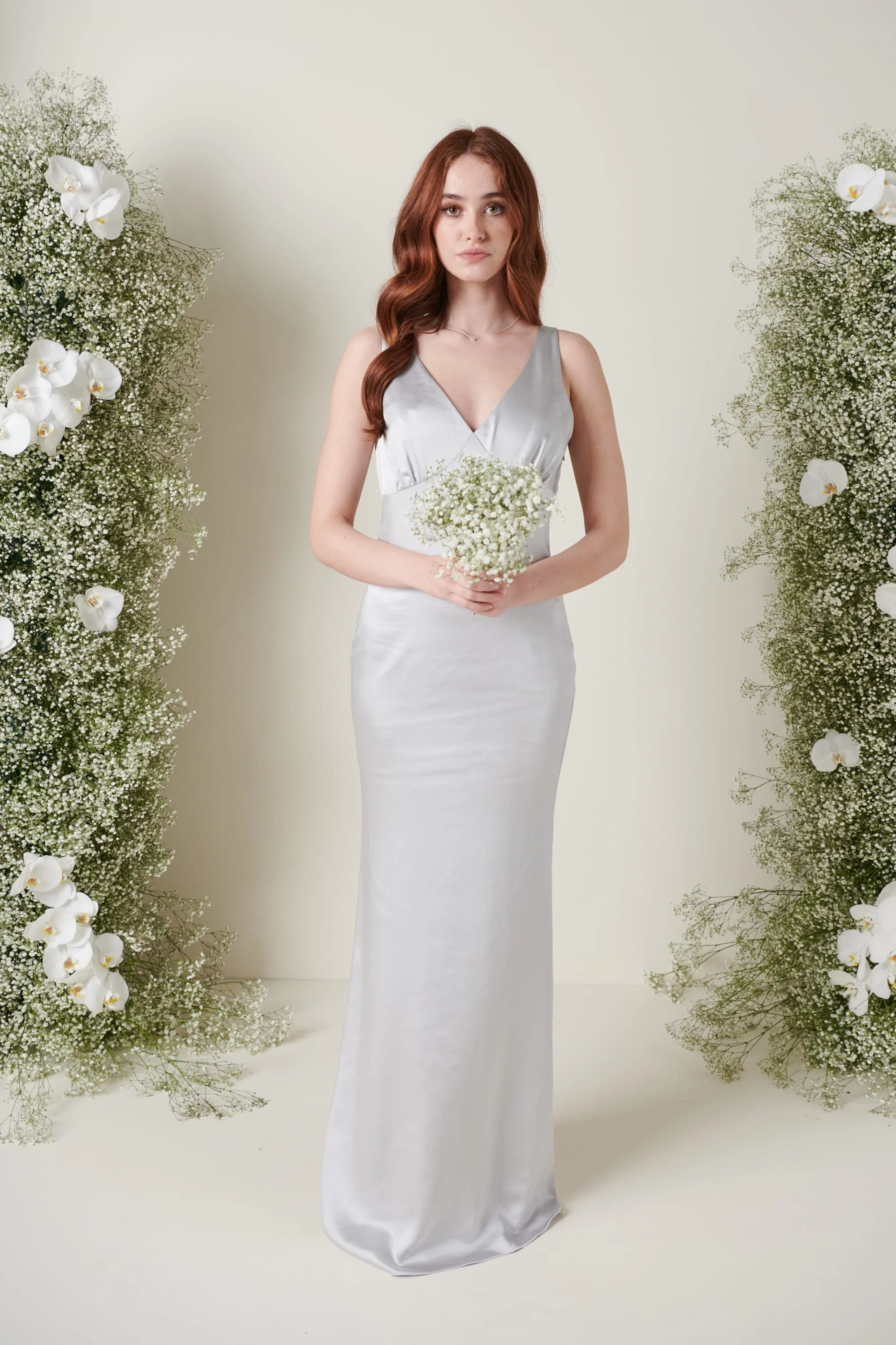Esmee Maxi Bridesmaid Dress - Matte Silver - Image 3
