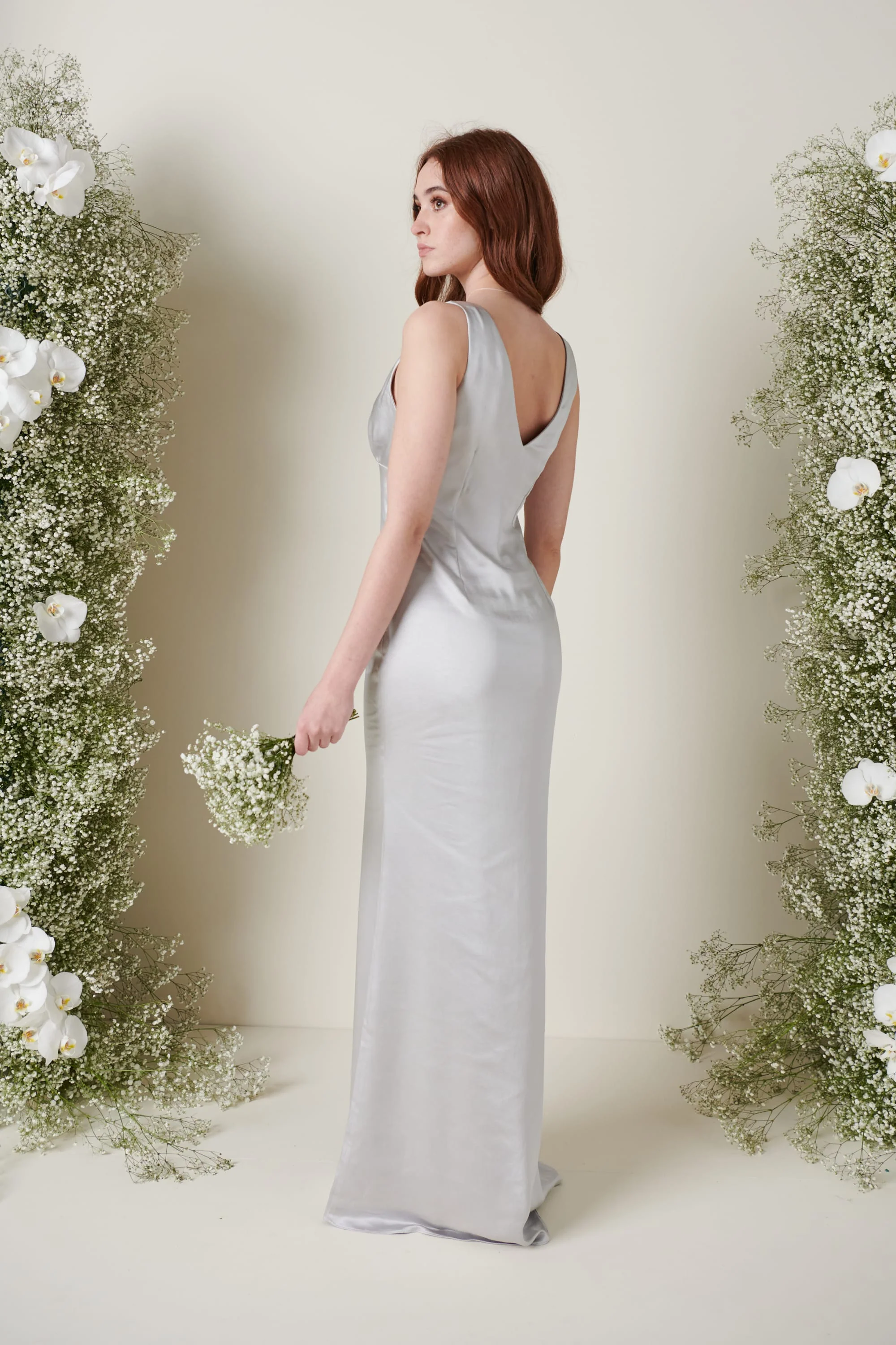 Esmee Maxi Bridesmaid Dress - Matte Silver - Image 4