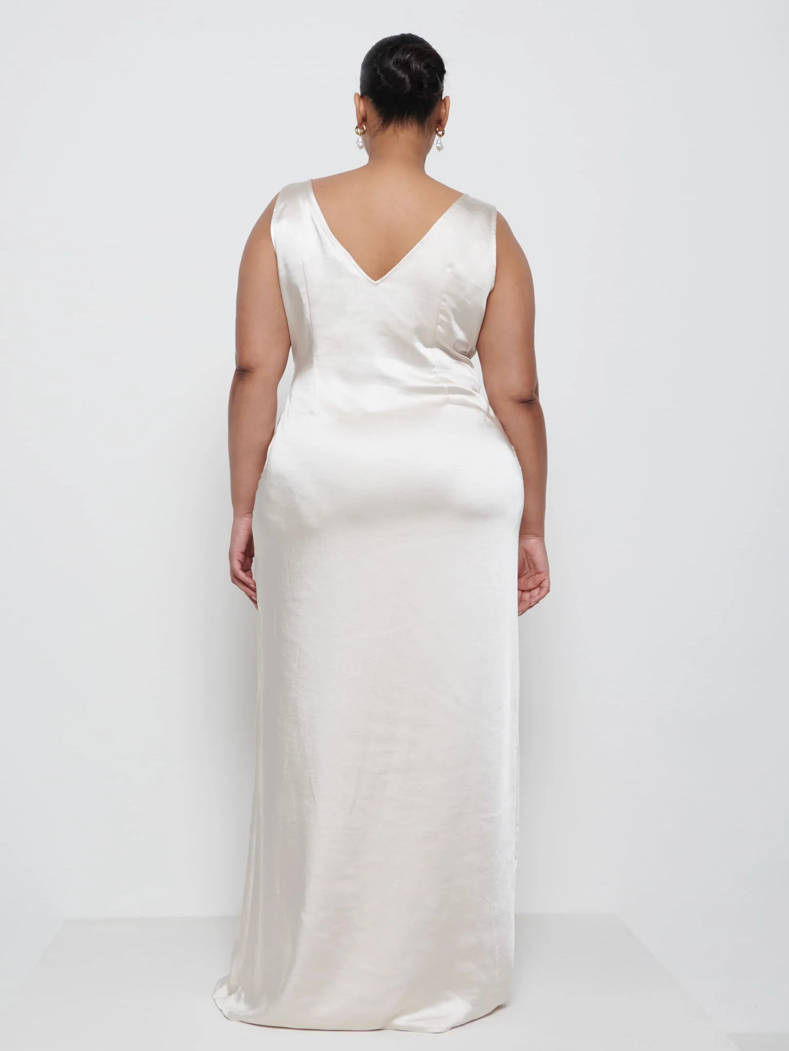 Esmee Wrap Maxi Bridesmaid Dress Curve - Champagne - Image 3
