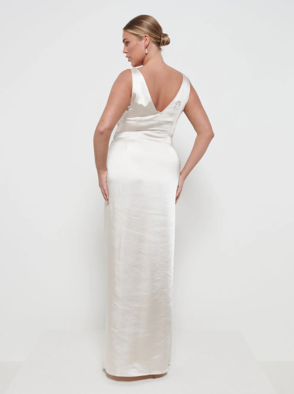 Esmee Wrap Maxi Bridesmaid Dress - Matte Champagne - Image 3