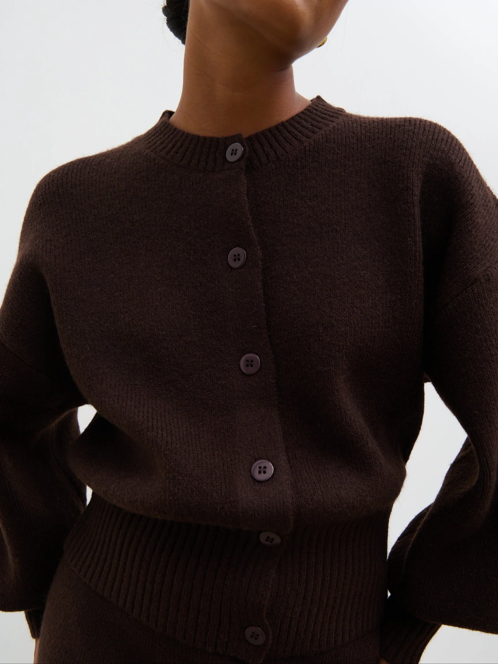 Etta Knit Bomber - Chocolate - Image 3