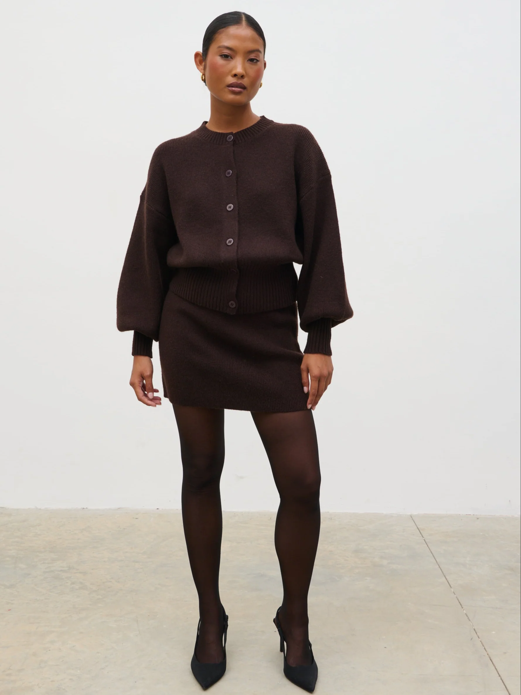 Etta Knit Bomber - Chocolate - Image 4
