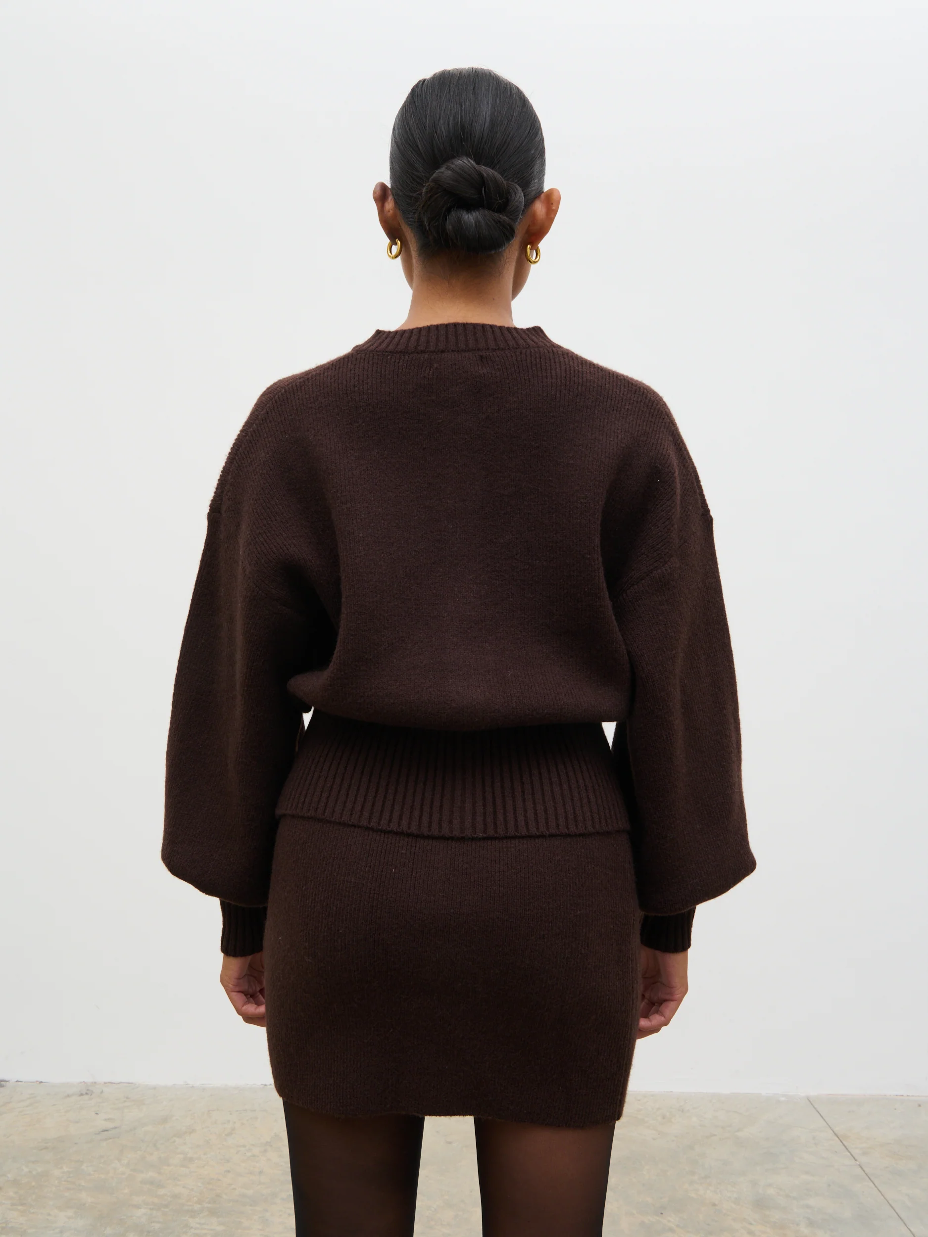 Etta Knit Bomber - Chocolate - Image 6