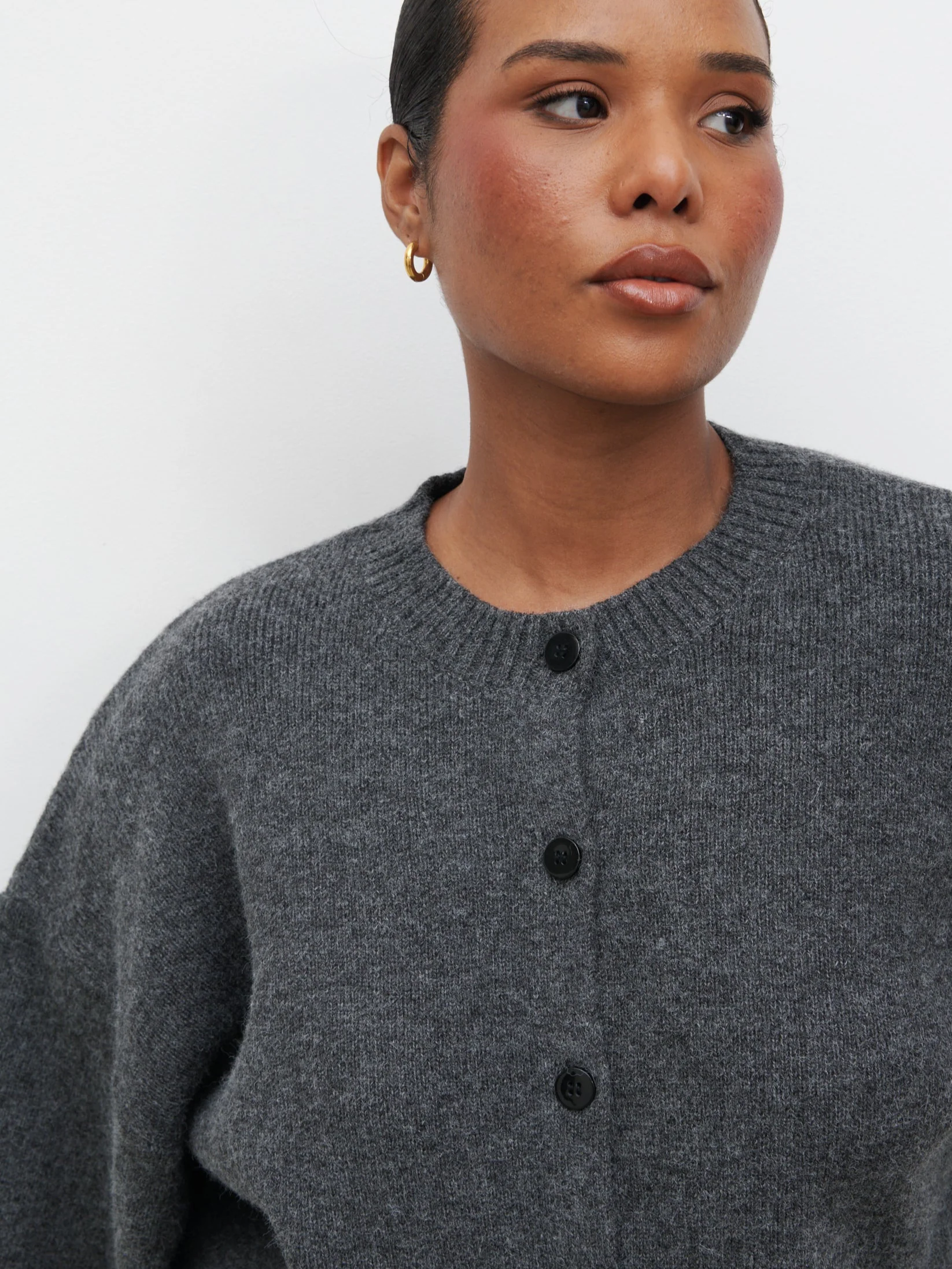 Etta Knit Bomber Curve - Charcoal - Image 4