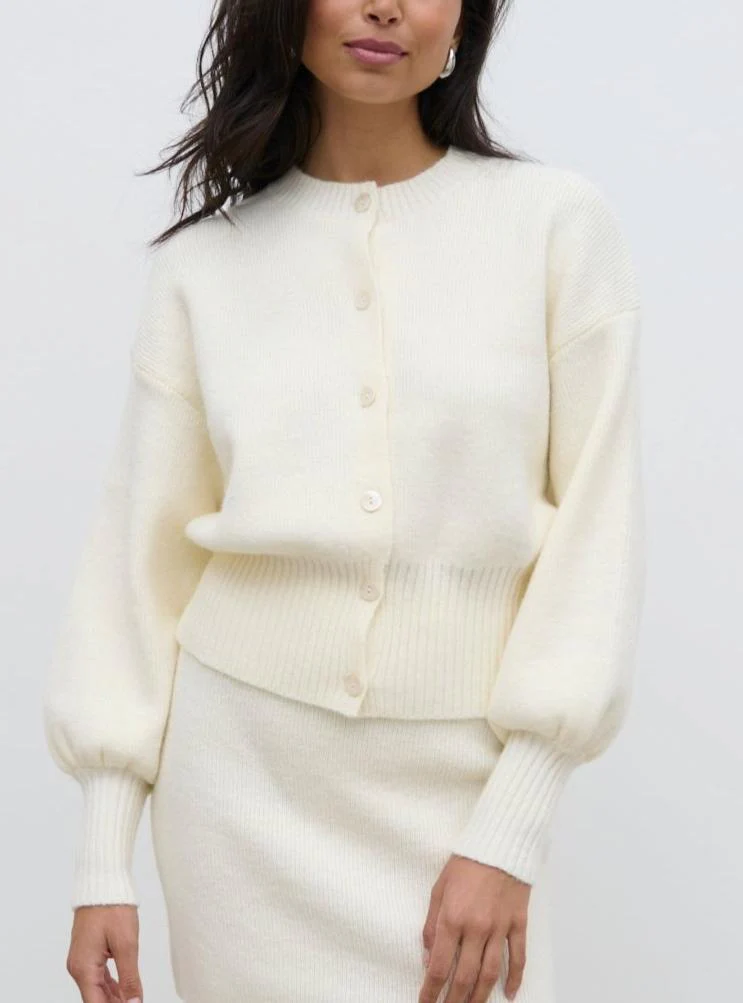 Etta Knit Bomber Jacket - Cream - Image 4