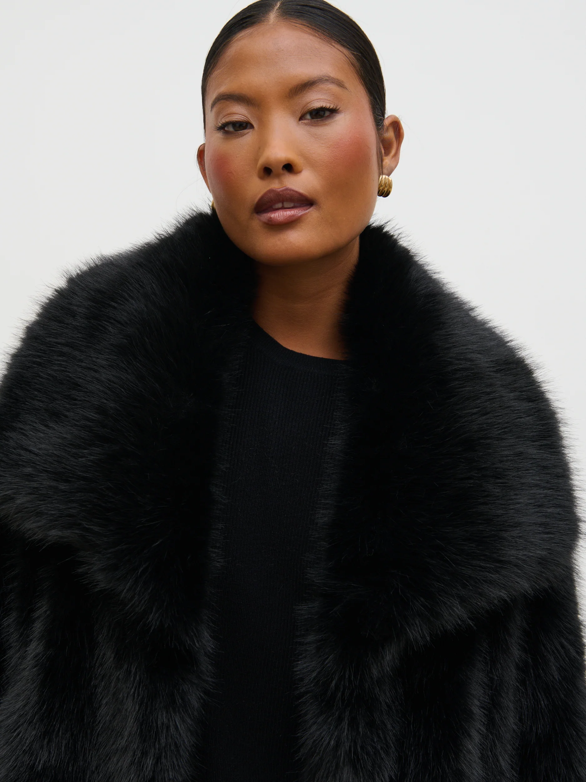 Ettalie Short Faux Fur Coat - Black - Image 3