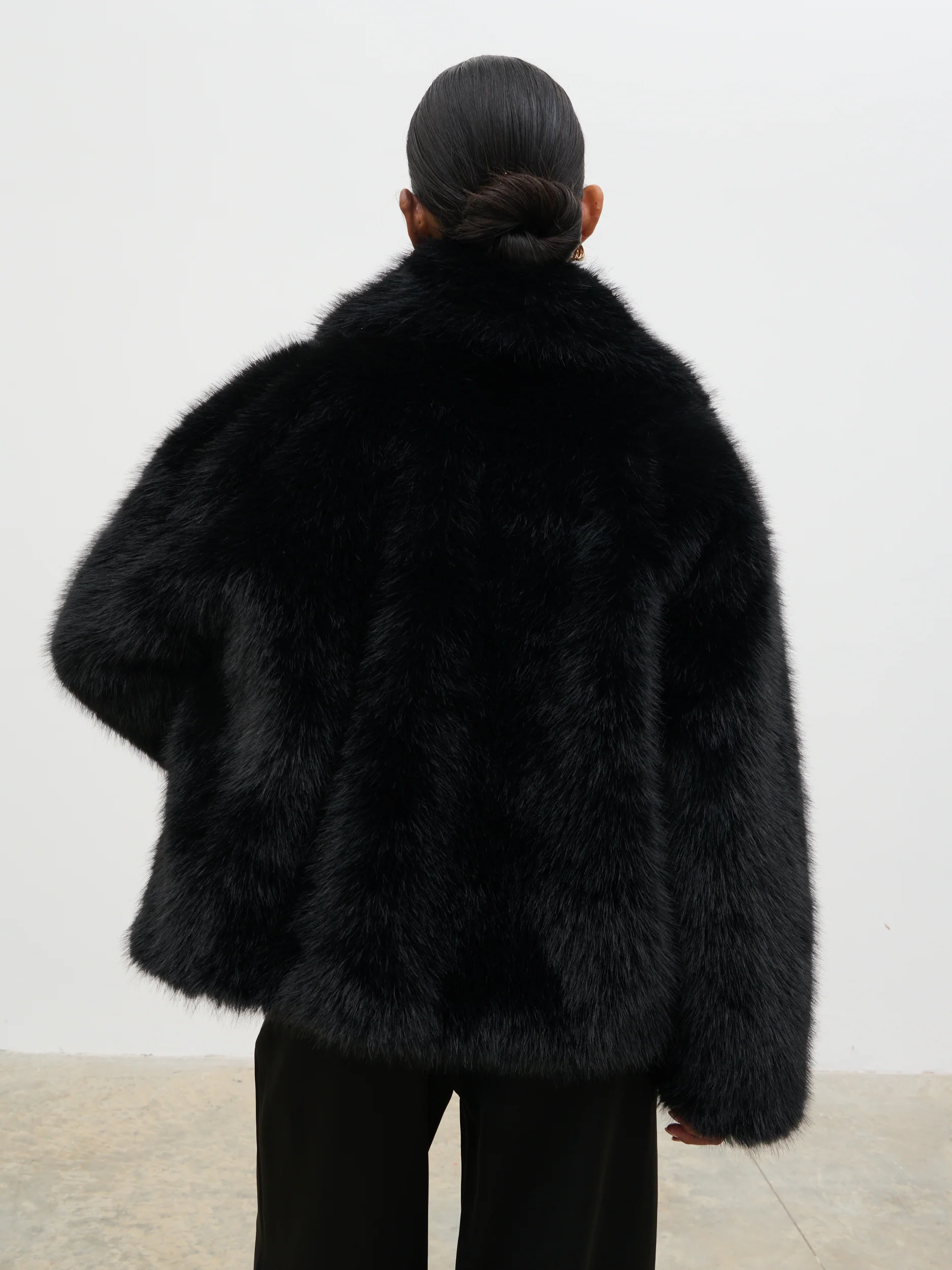 Ettalie Short Faux Fur Coat - Black - Image 7
