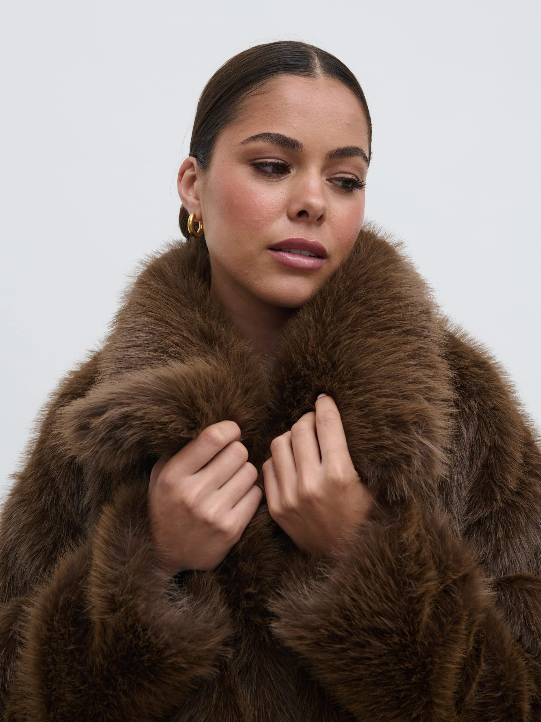 Ettalie Short Faux Fur Coat - Brown - Image 6