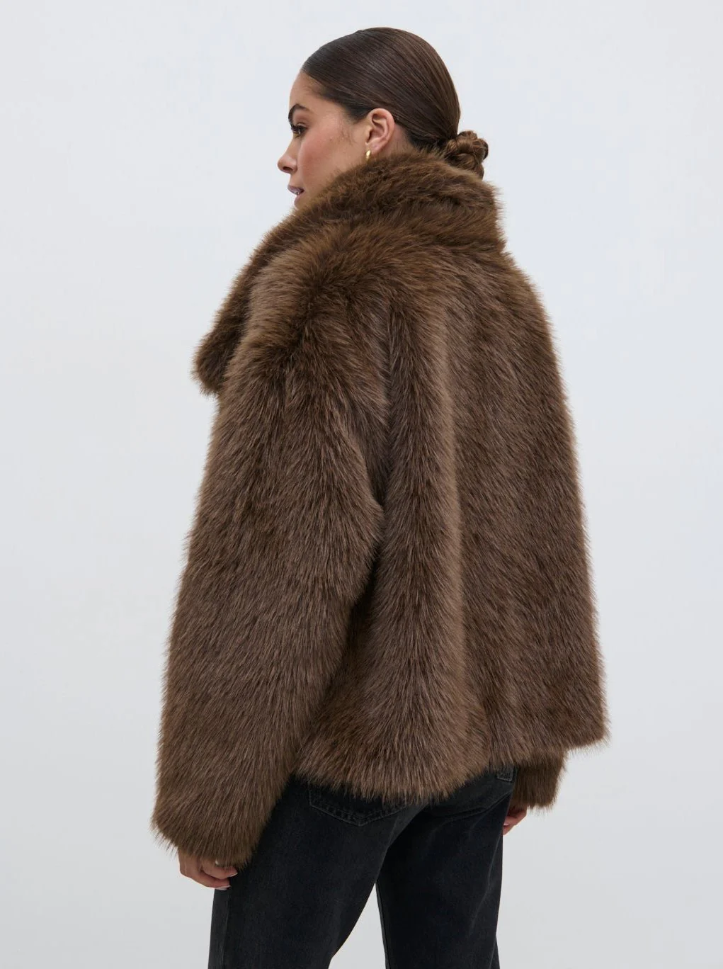 Ettalie Short Faux Fur Coat - Brown - Image 7