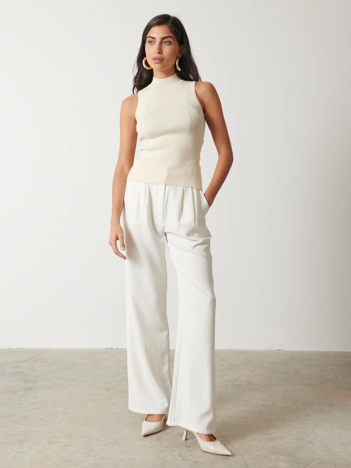 Eva Backless Knit Top - Cream - Image 3