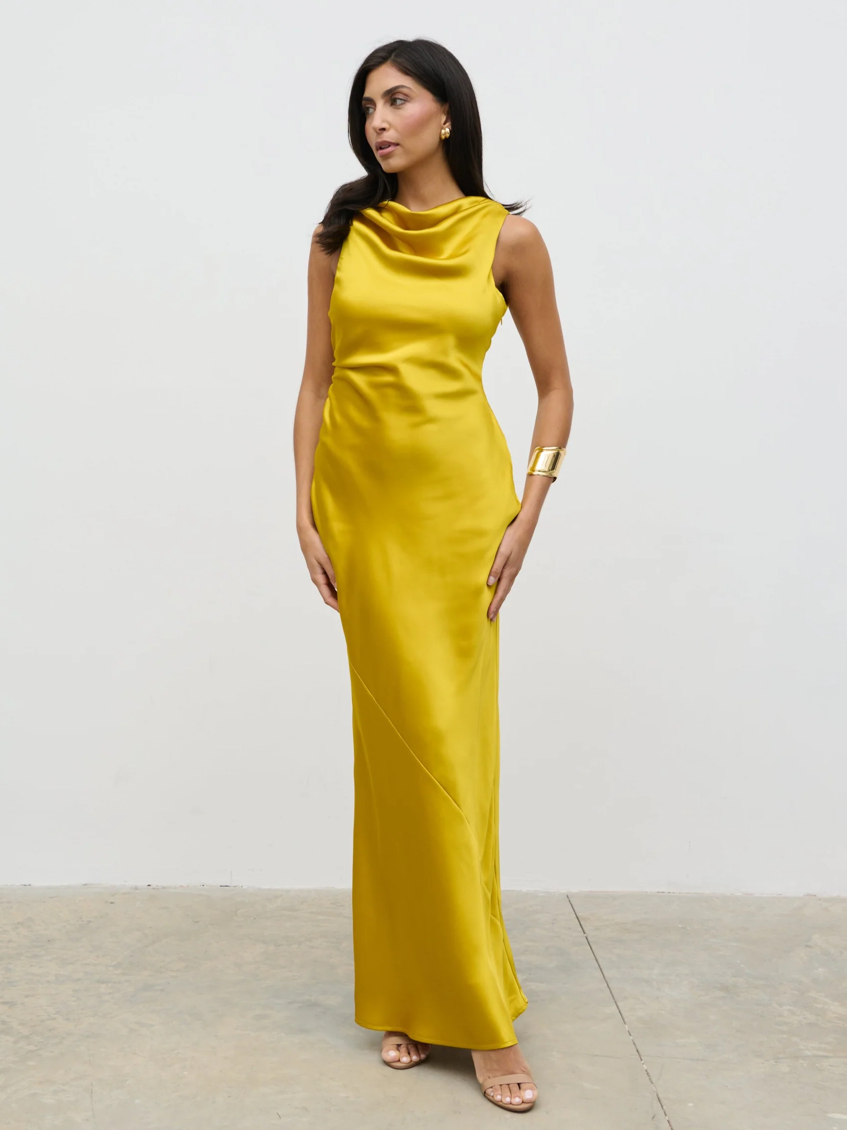 Everlee Cowl Maxi Dress - Saffron - Image 4