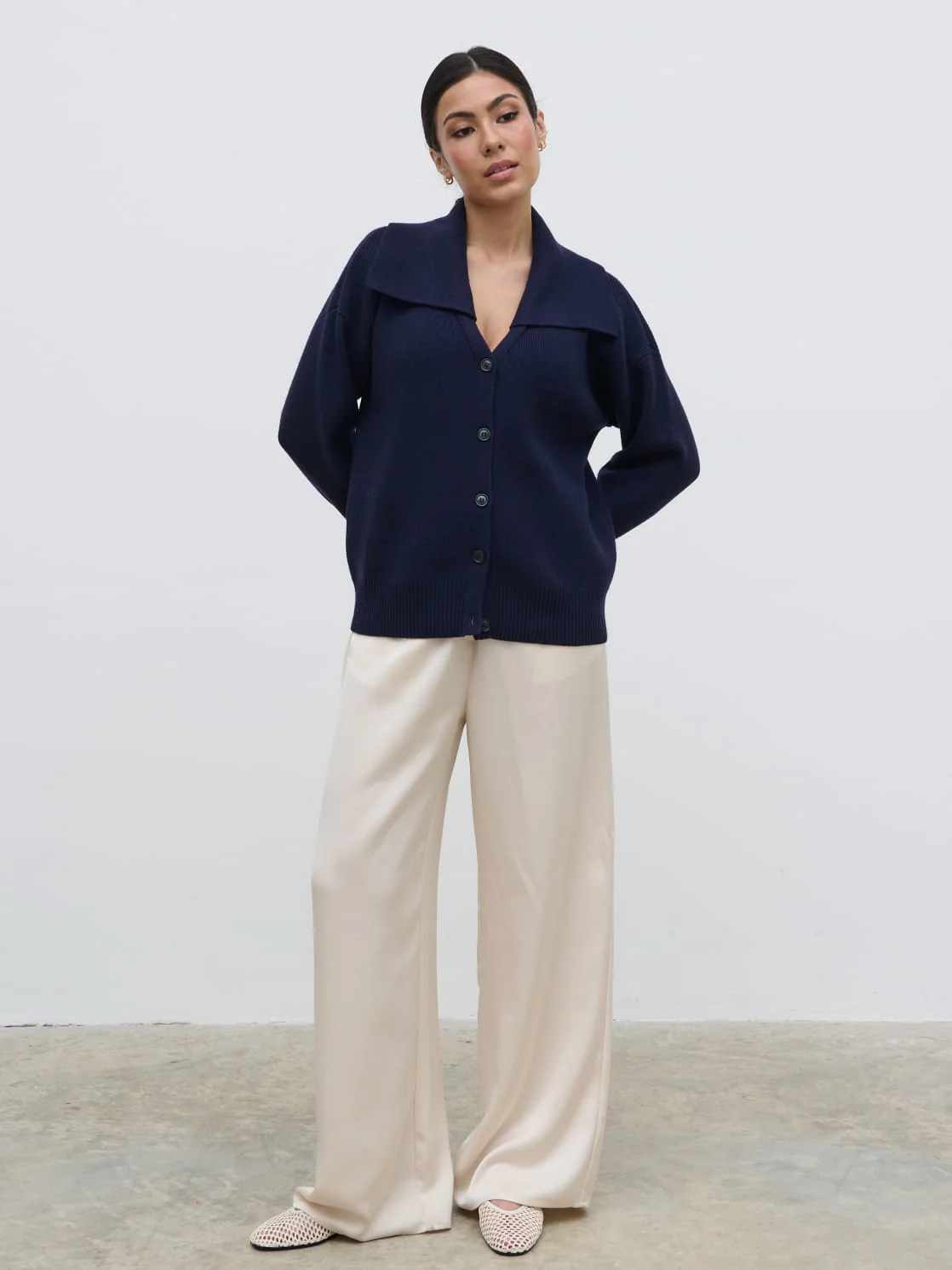 Fallon Knit Cardigan - Navy - Image 2