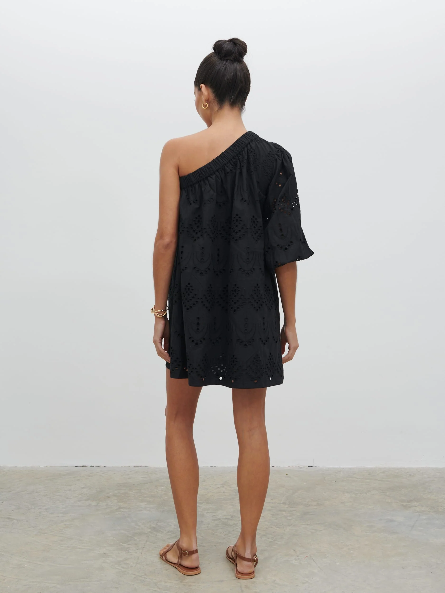 Fawn Broderie Mini Dress - Black - Image 3