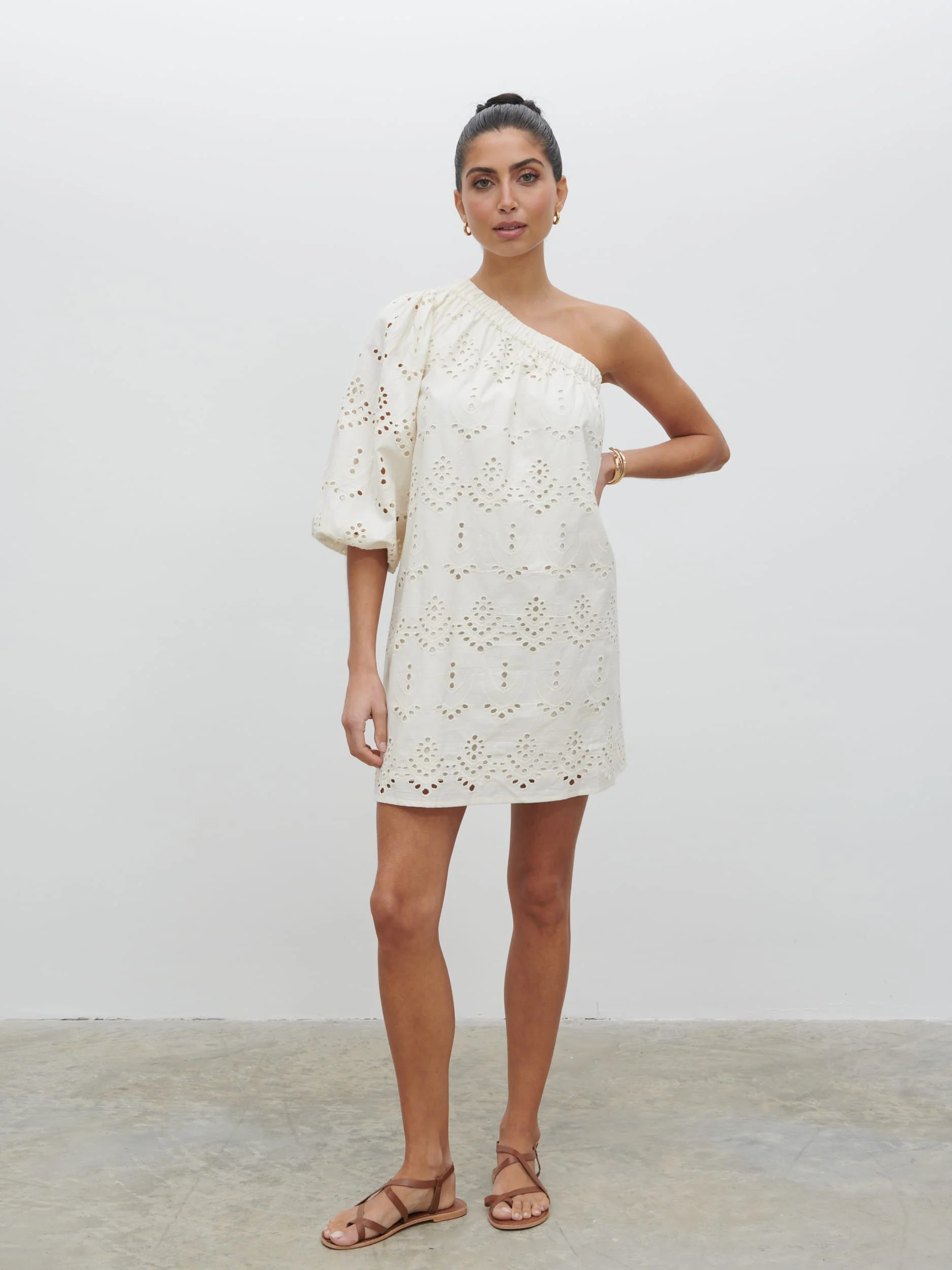 Fawn Broderie Mini Dress - Natural - Image 4