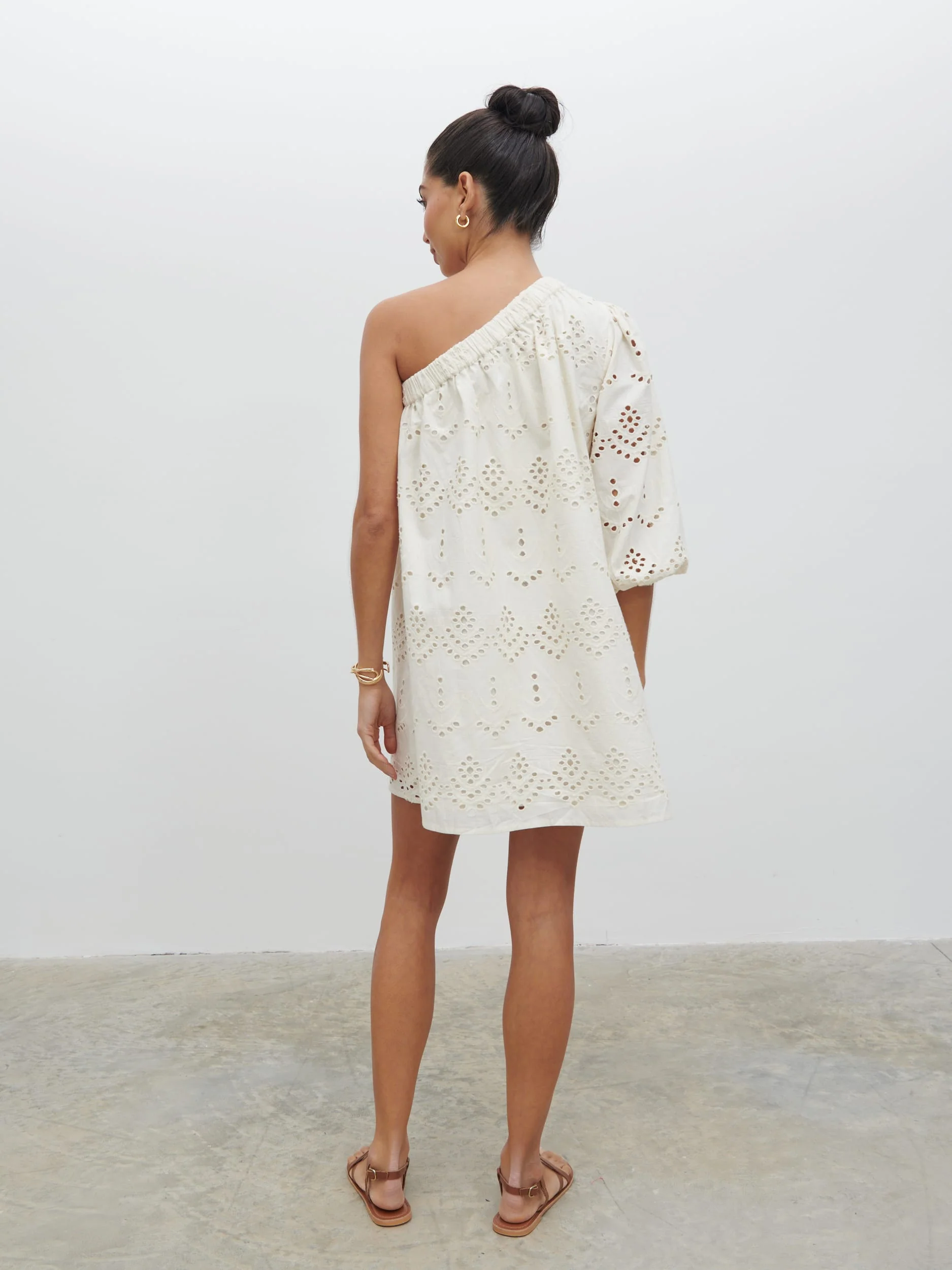 Fawn Broderie Mini Dress - Natural - Image 5