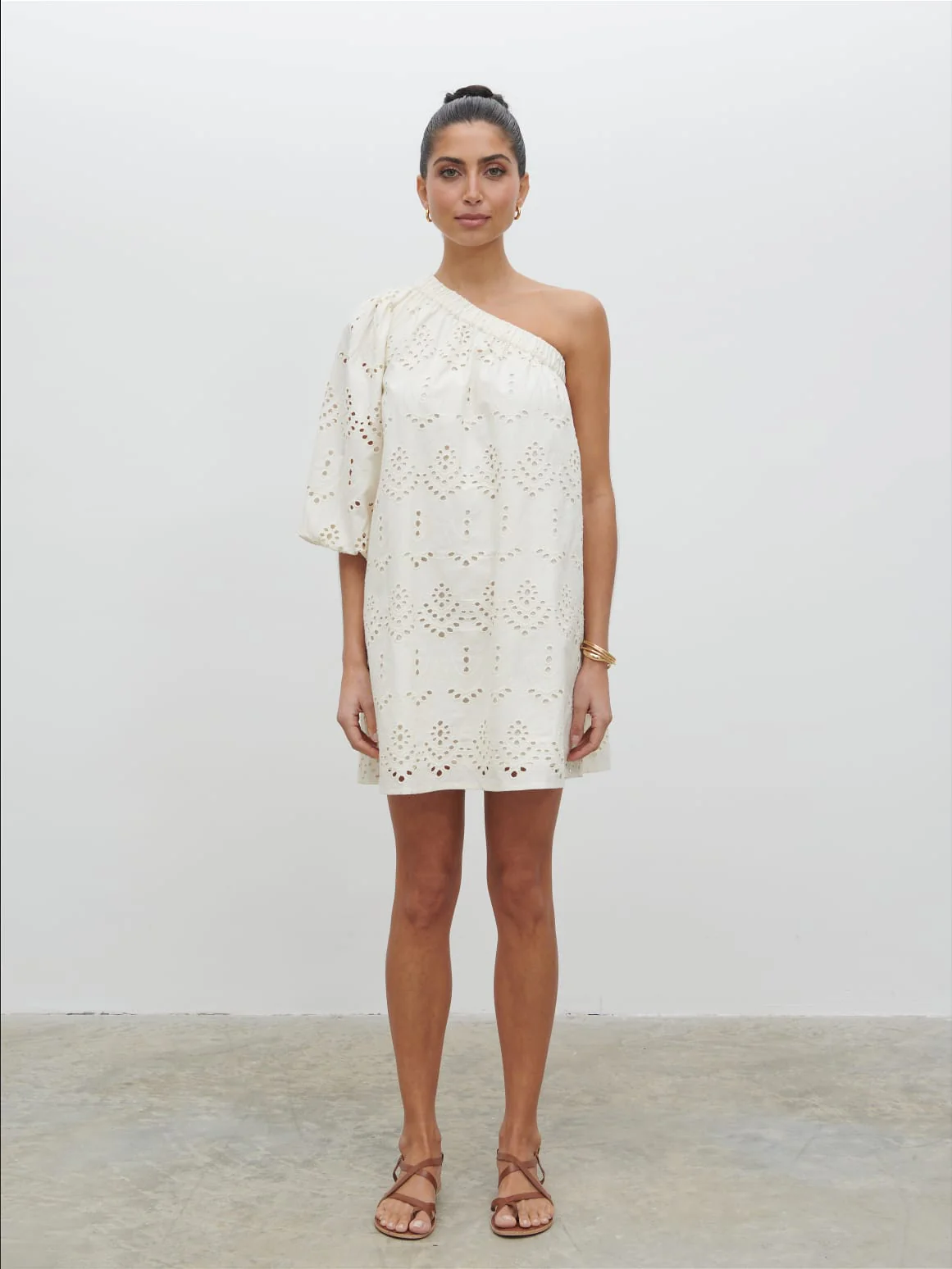 Fawn Broderie Mini Dress - Natural - Image 6