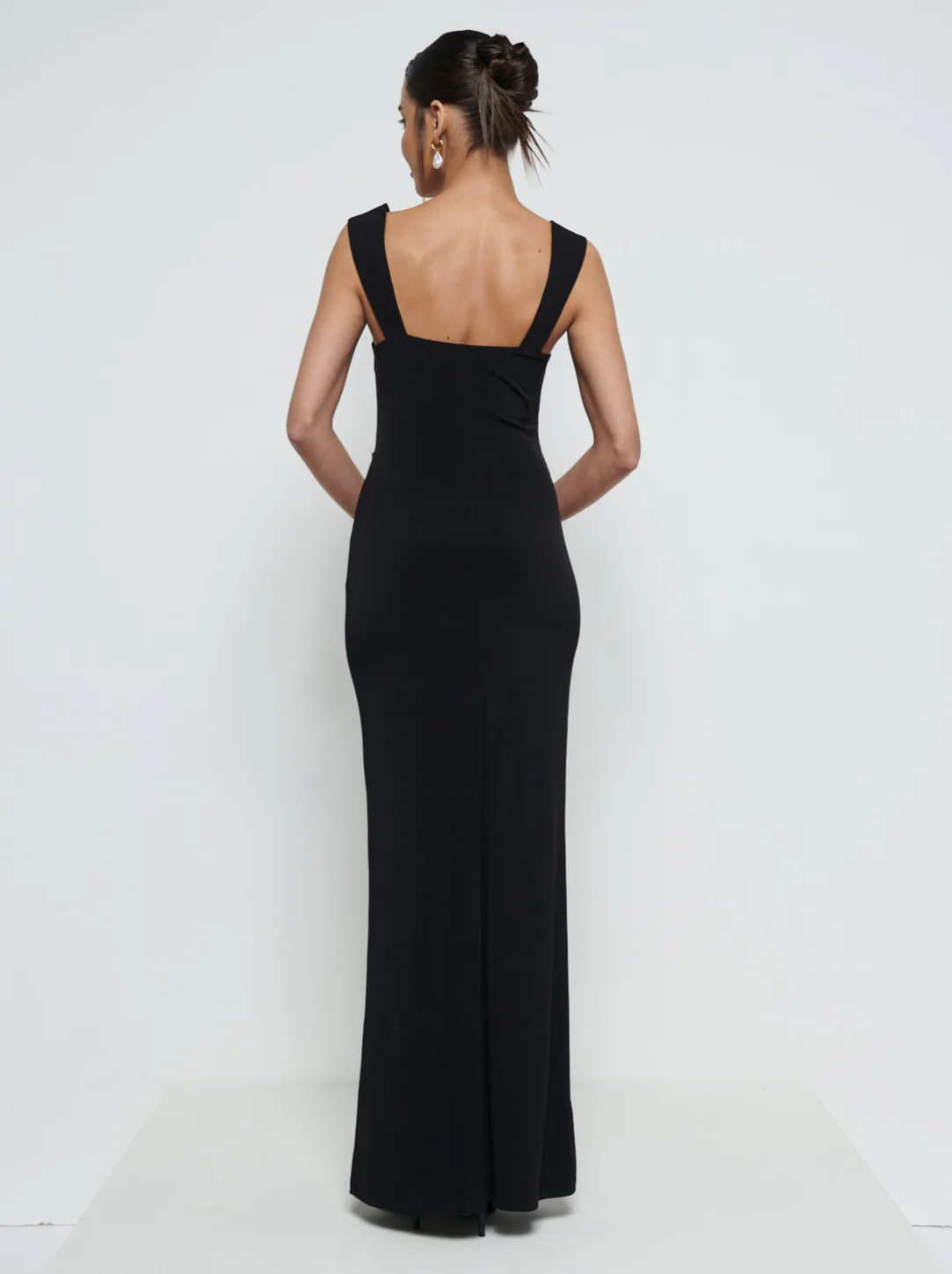 Florence Cowl Neck Jersey Maxi Bridesmaid Dress - Black - Image 3