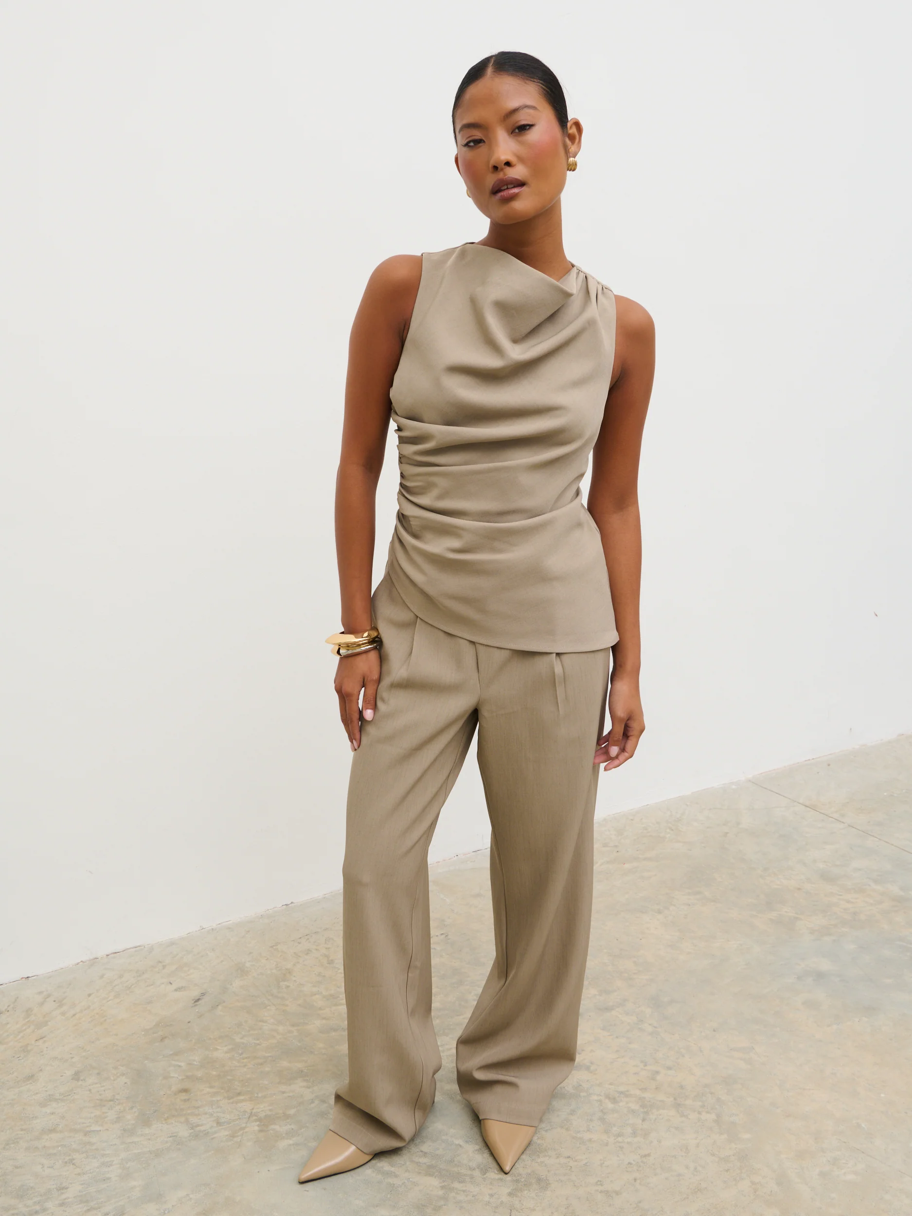 Flynn Slouchy Trousers - Mushroom - Image 4