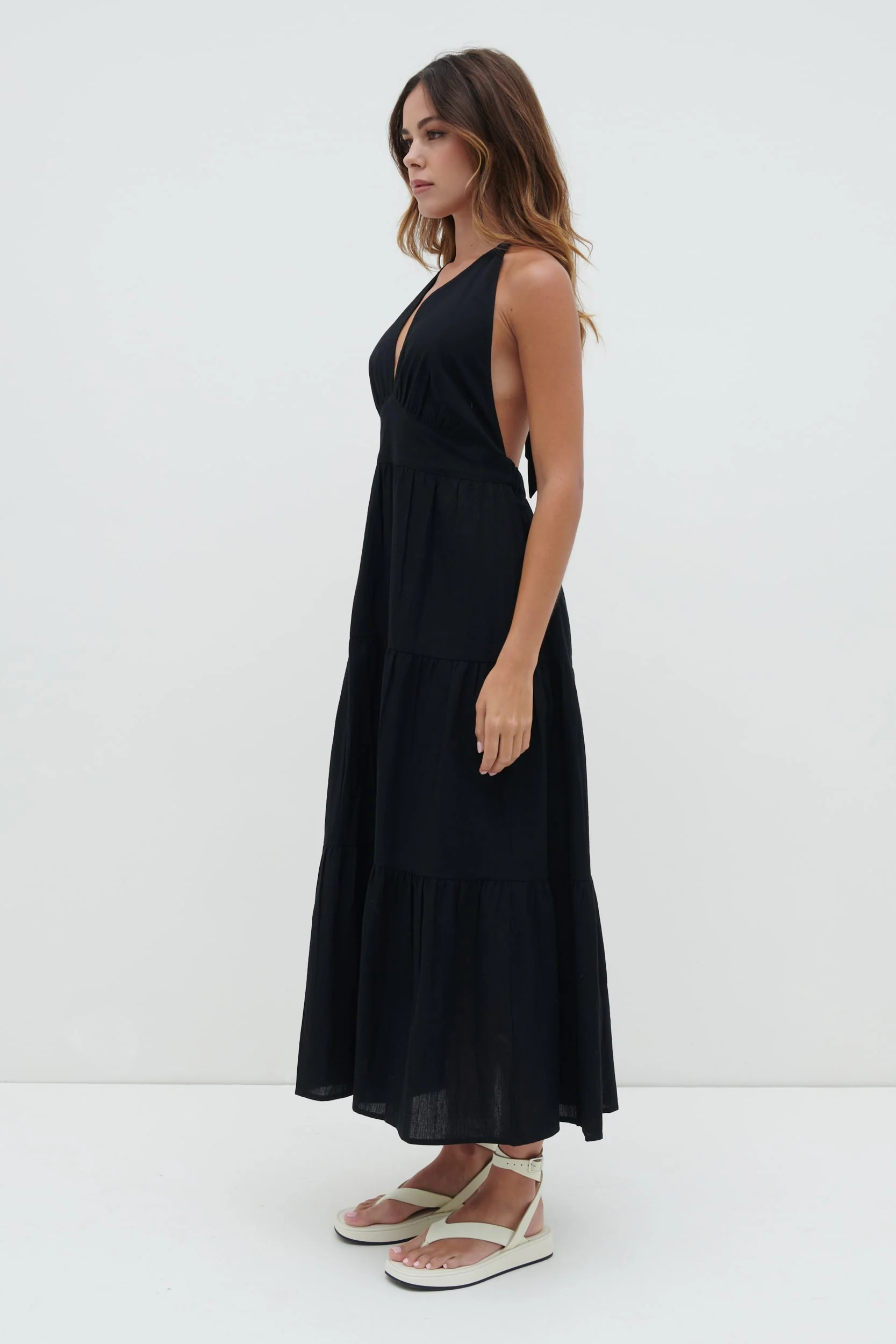 Gabrielle Halterneck Midaxi Dress - Black - Image 3