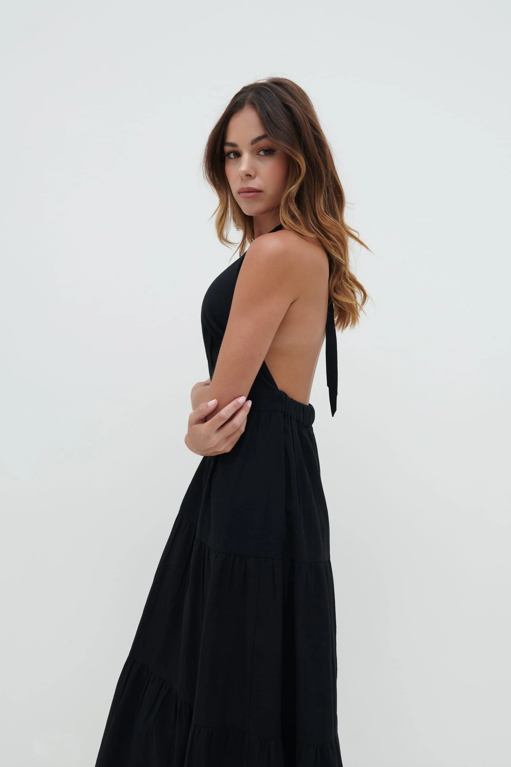 Gabrielle Halterneck Midaxi Dress - Black - Image 4