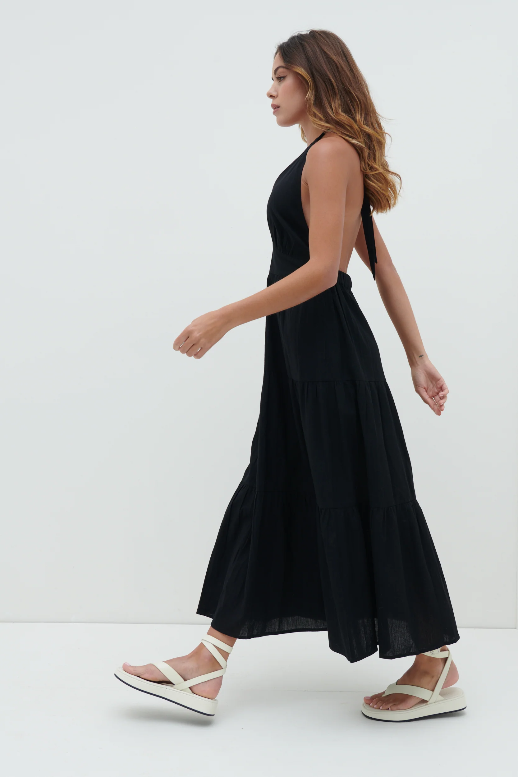 Gabrielle Halterneck Midaxi Dress - Black - Image 5