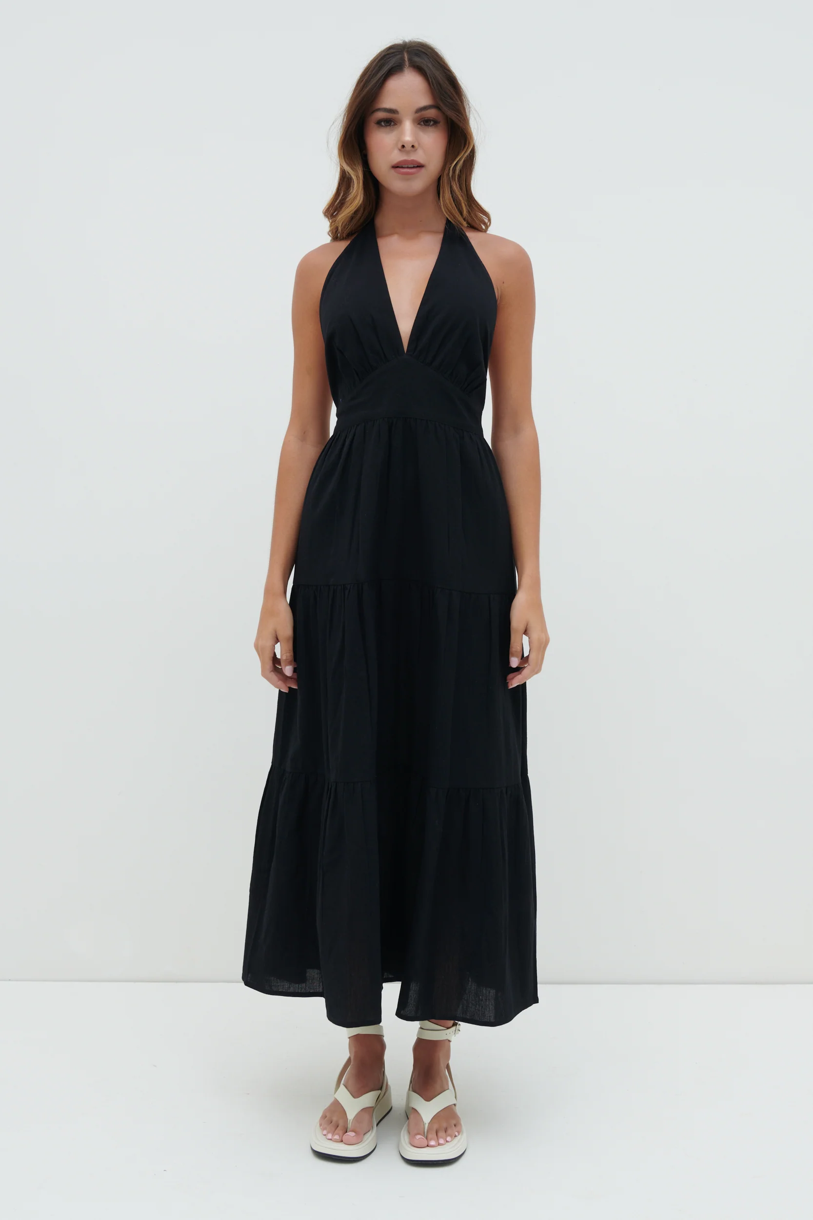 Gabrielle Halterneck Midaxi Dress - Black - Image 6