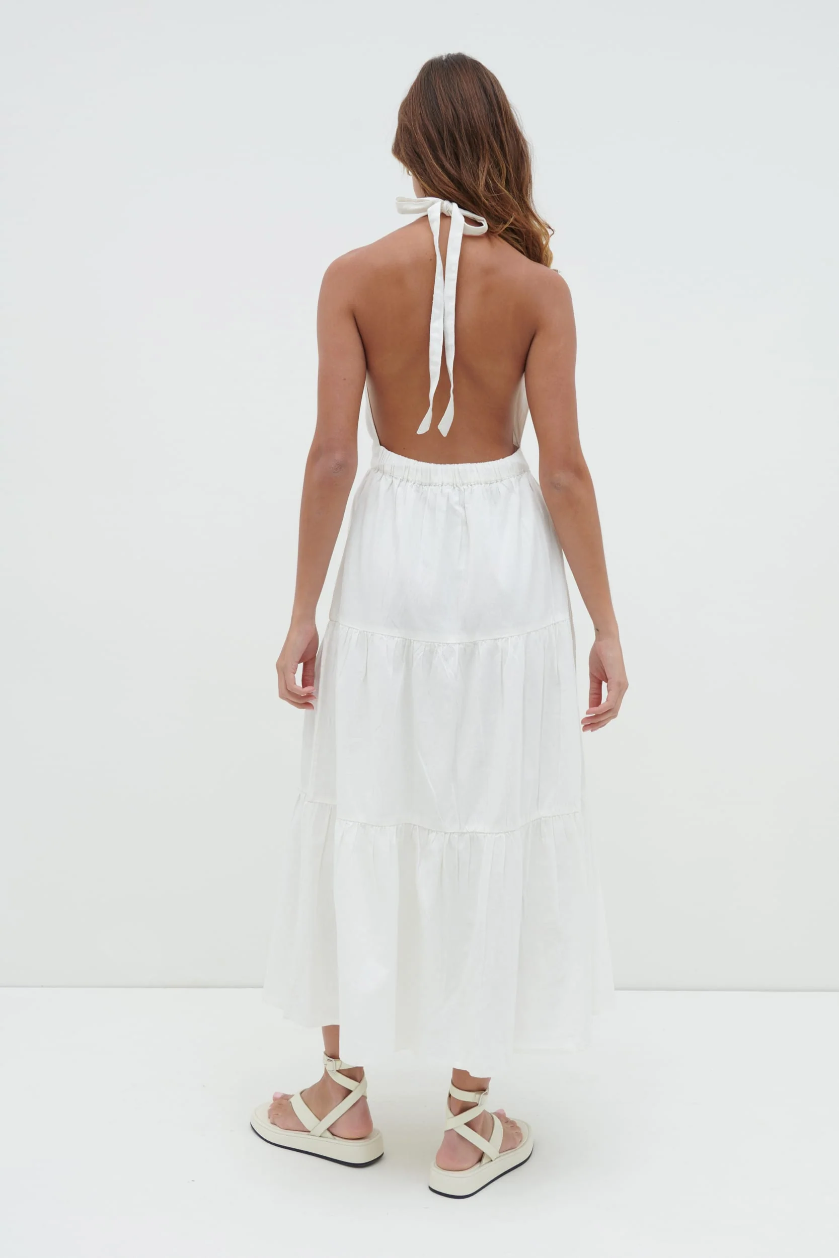 Gabrielle Halterneck Midaxi Dress - White - Image 4