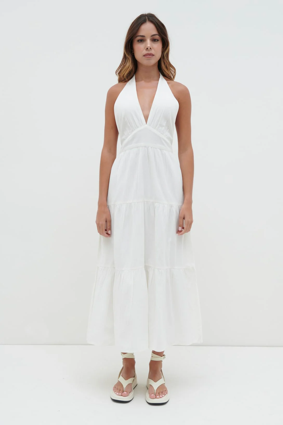 Gabrielle Halterneck Midaxi Dress - White - Image 5