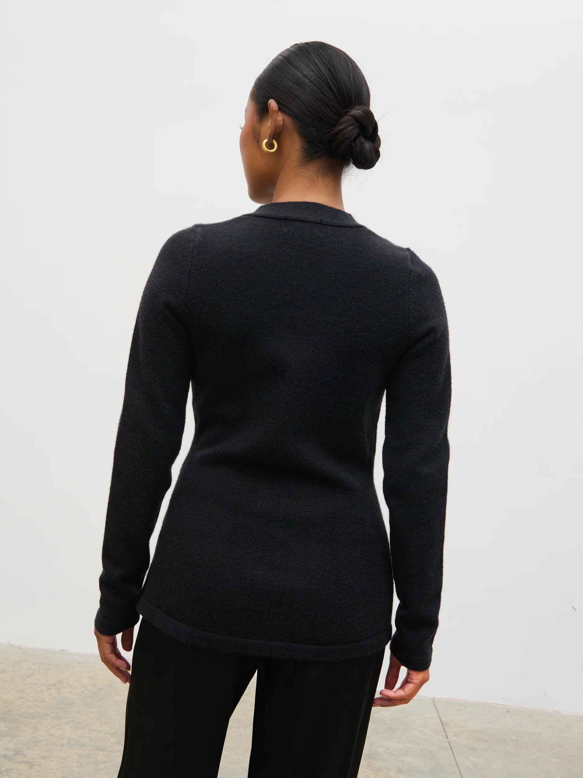 Gemma Longline Hourglass Knit Cardigan - Black - Image 3