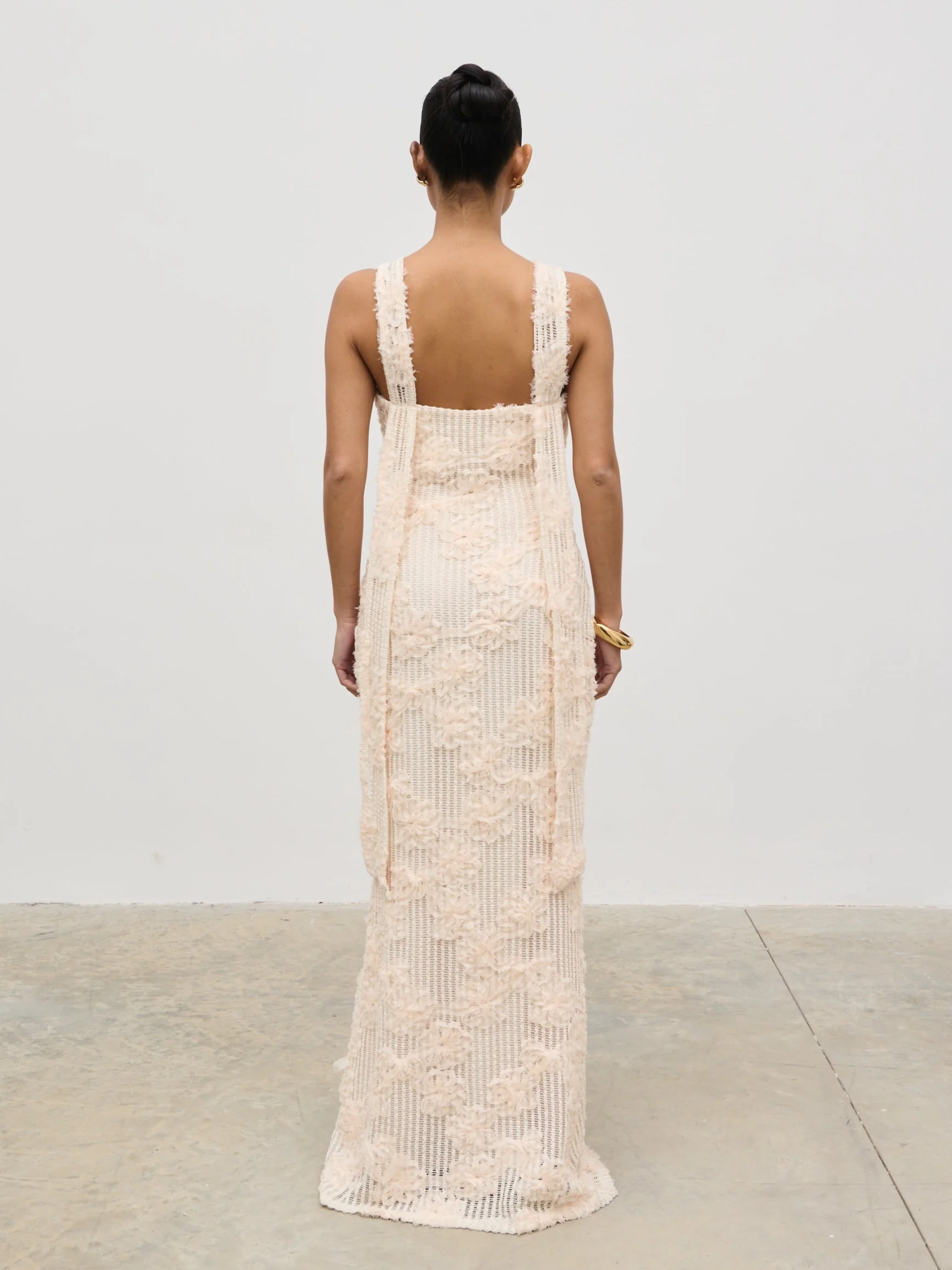 Gigou Crochet Floral Maxi Dress - Cream - Image 6
