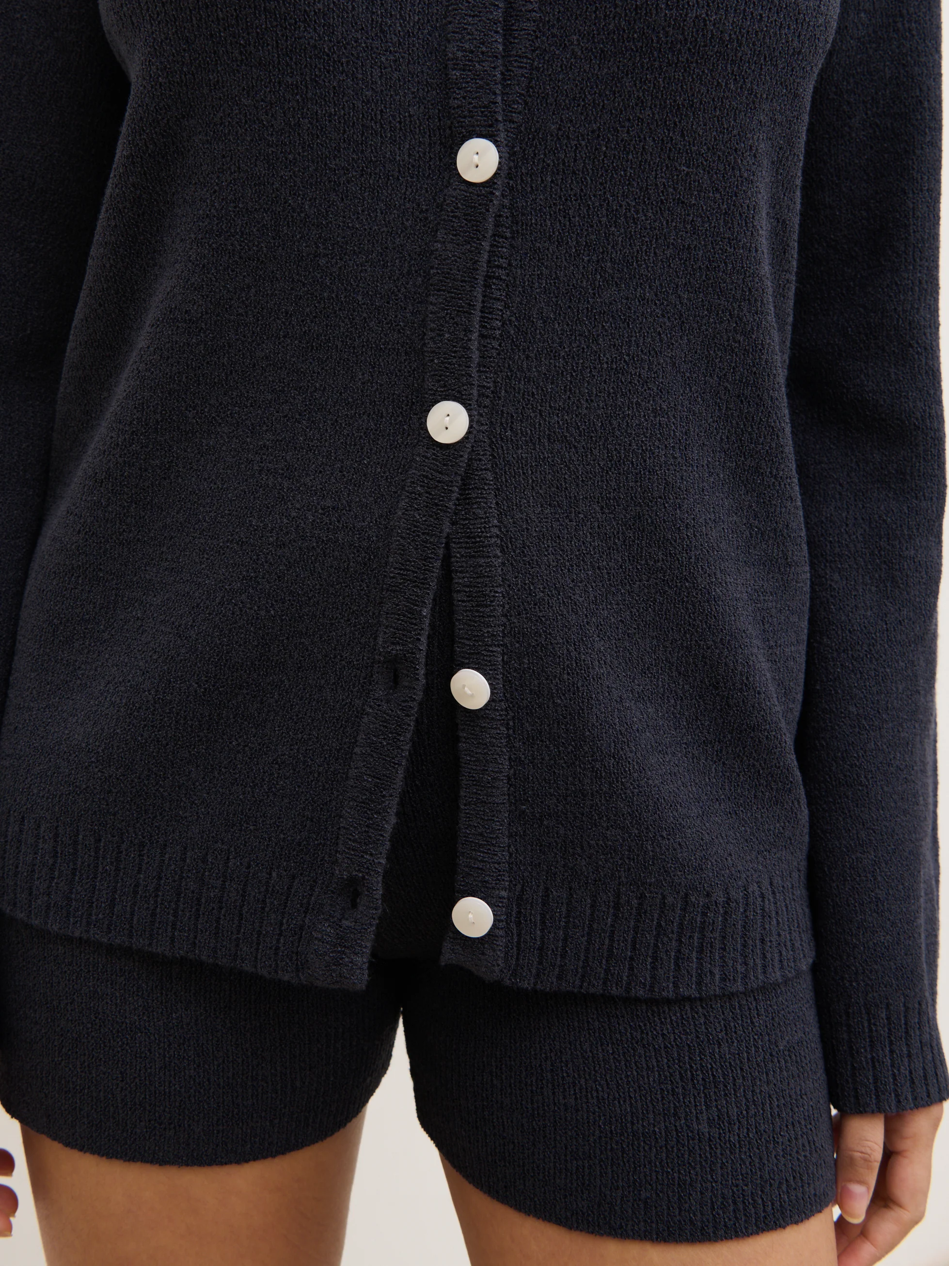 Gracie Fine Tape Knit Cardigan - Navy - Image 5