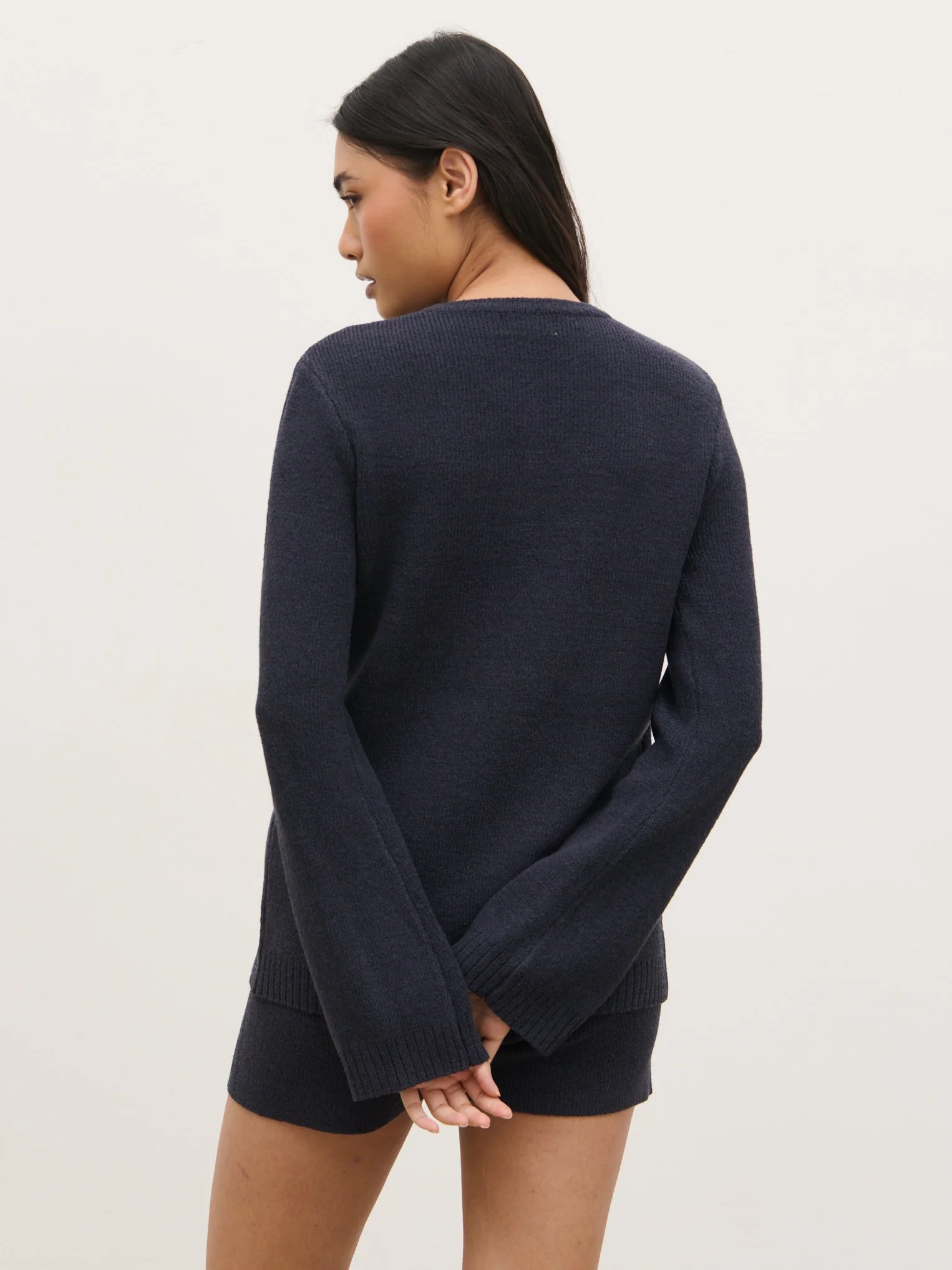 Gracie Fine Tape Knit Cardigan - Navy - Image 6