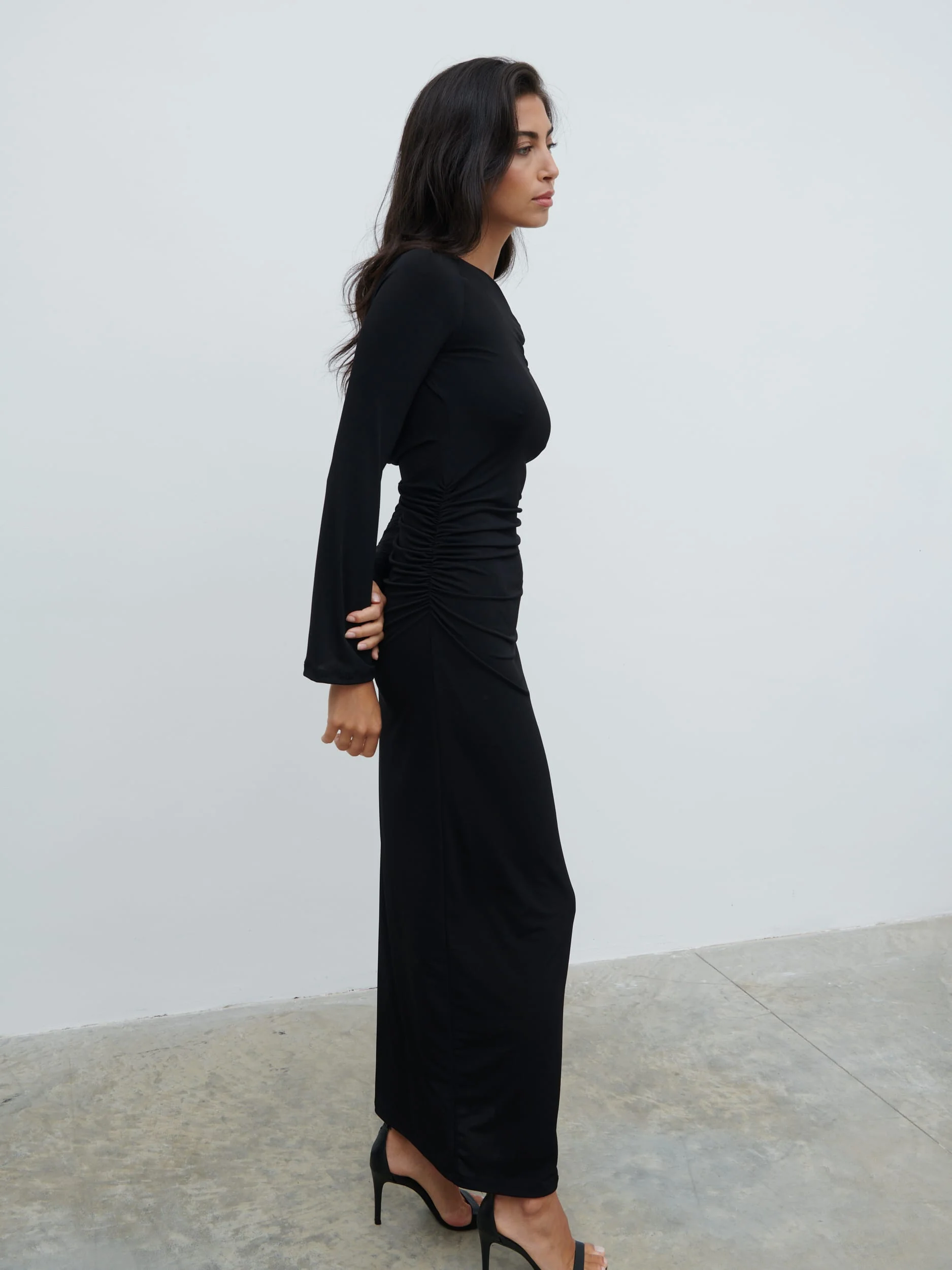 Hadley Cowl Back Jersey Maxi Dress - Black - Image 3