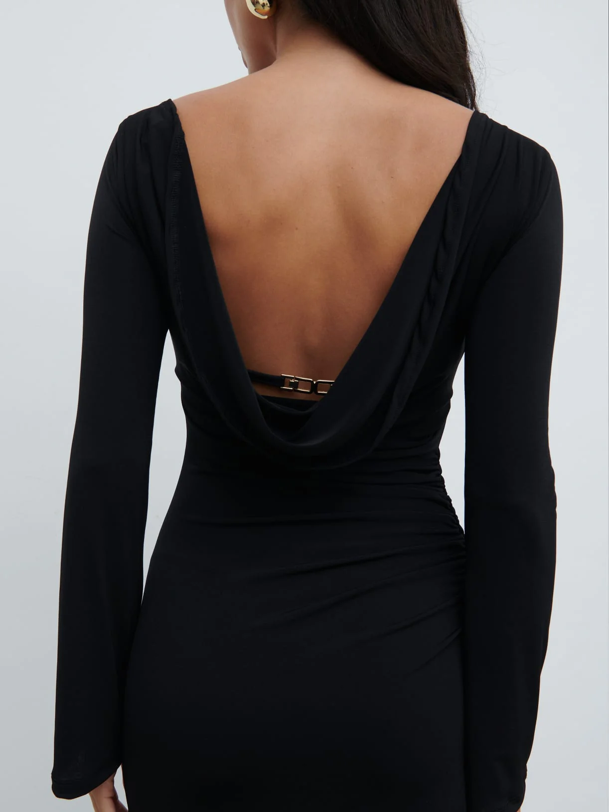 Hadley Cowl Back Jersey Maxi Dress - Black - Image 7