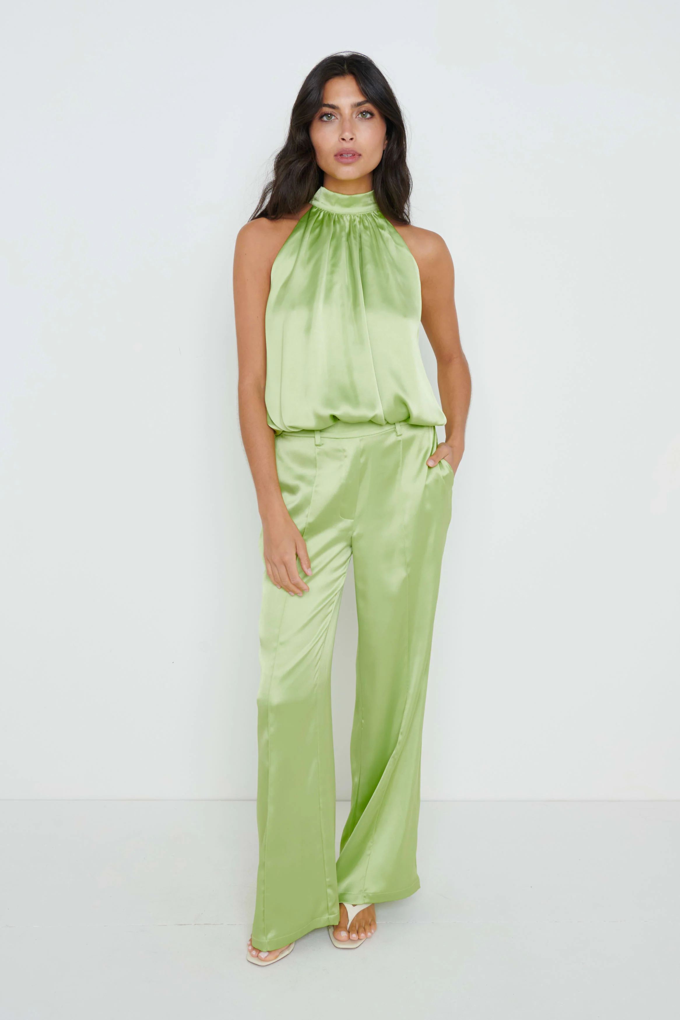 Hailee Bubble Hem Blouse - Green - Image 2