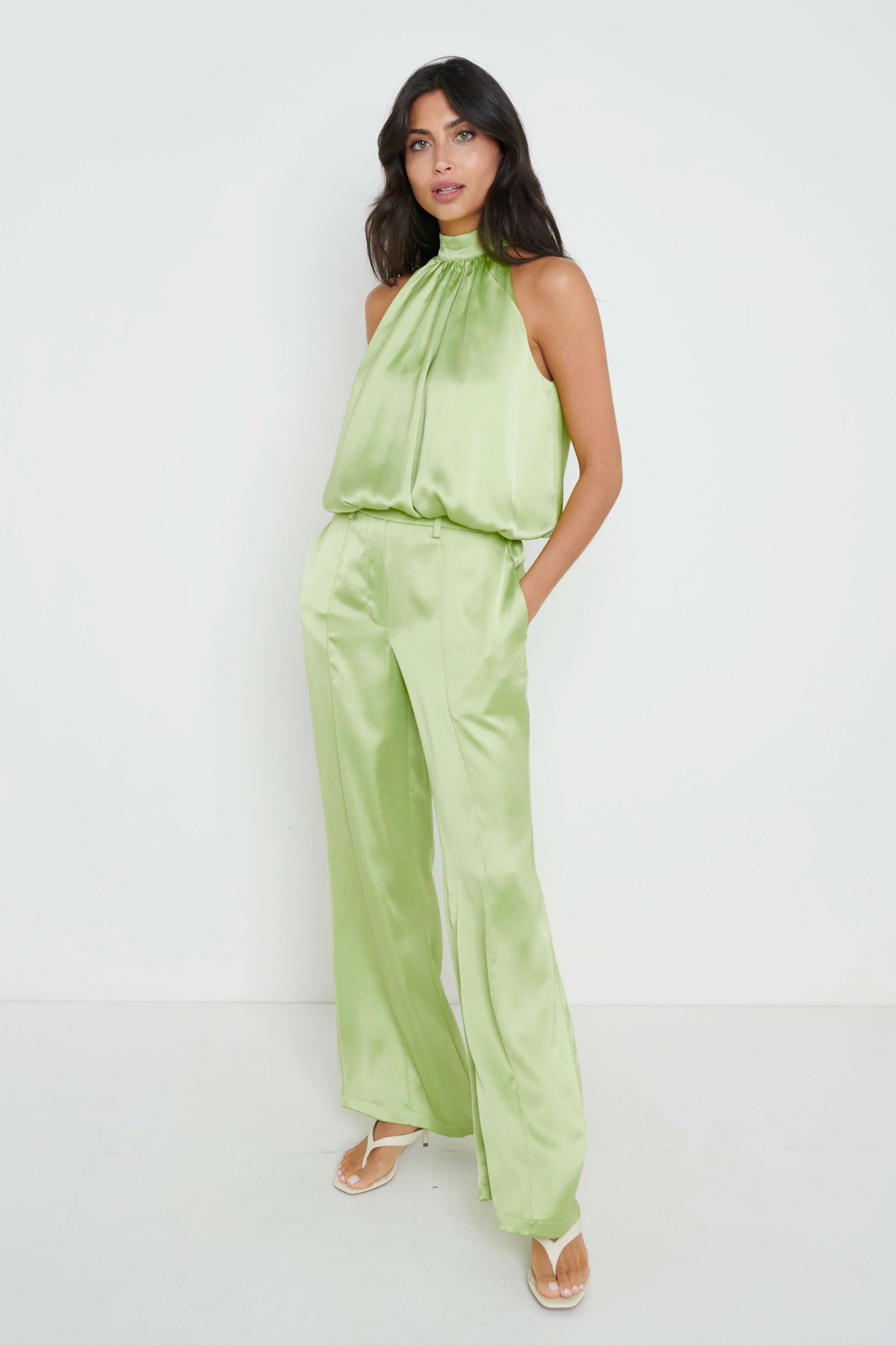 Hailee Bubble Hem Blouse - Green - Image 4