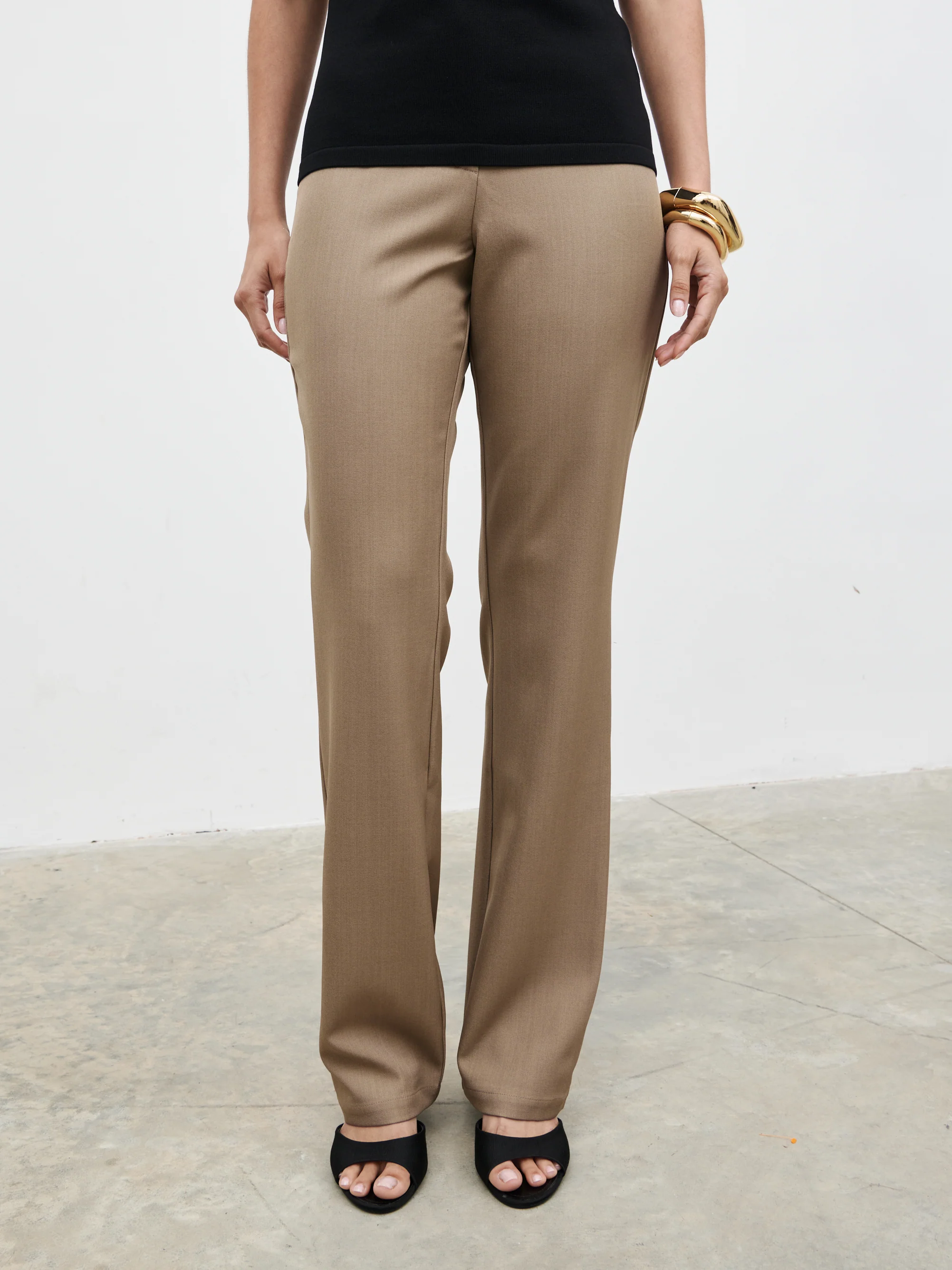 Hailee Slim Fit Trousers - Taupe - Image 3