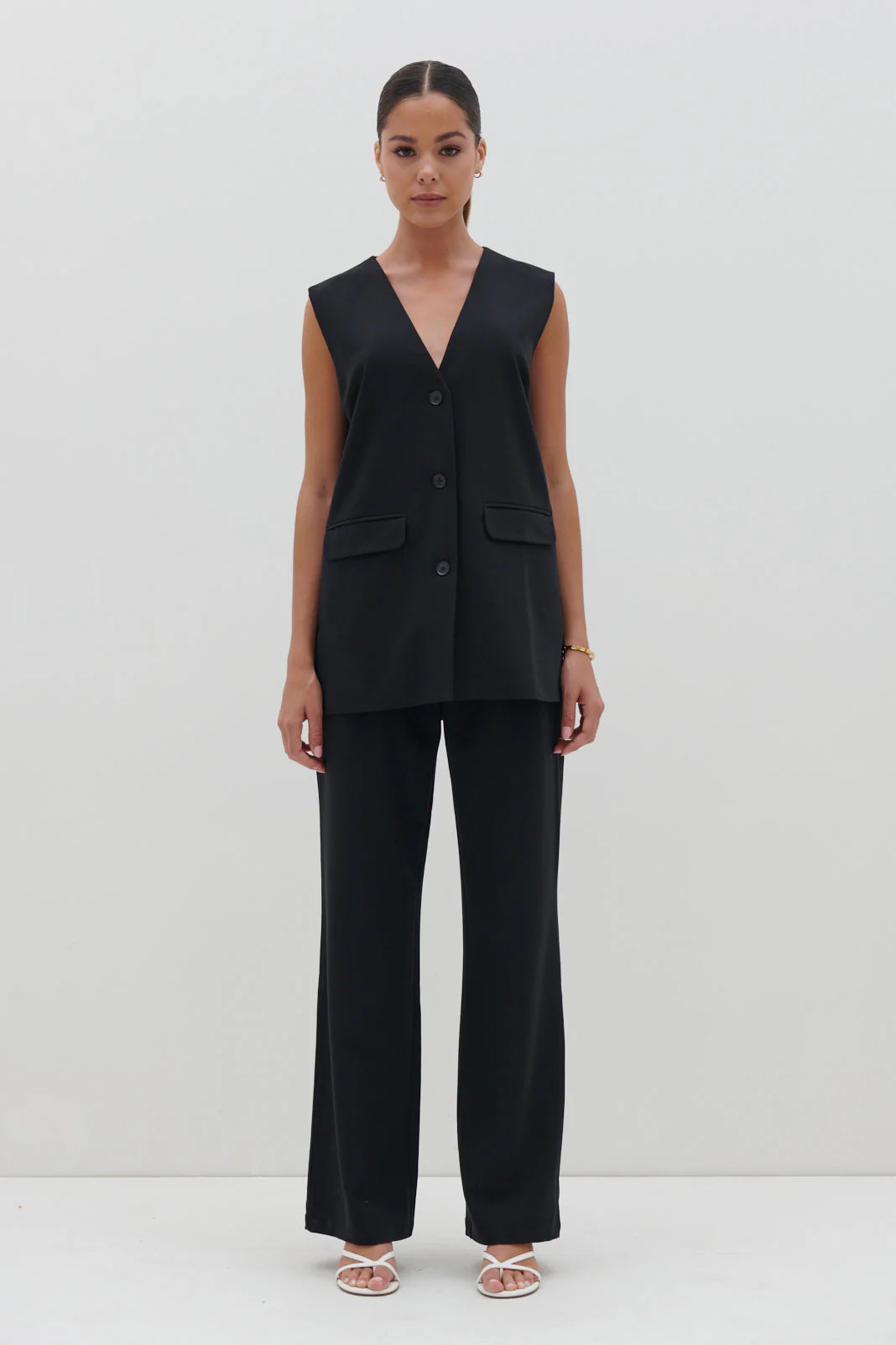 Harlee Sleeveless Waistcoat - Black - Image 9