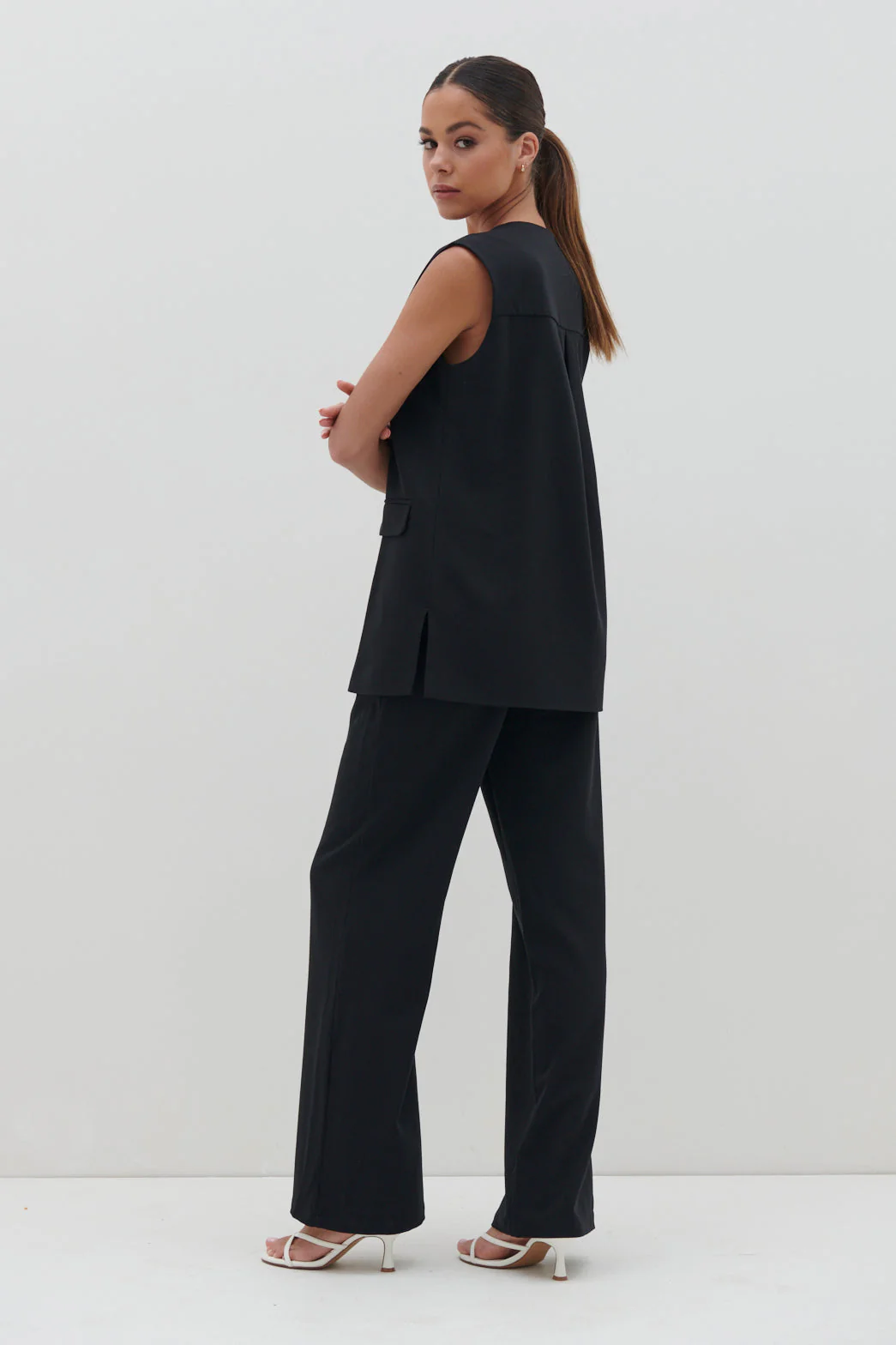 Harlee Straight Leg Trousers - Black - Image 10