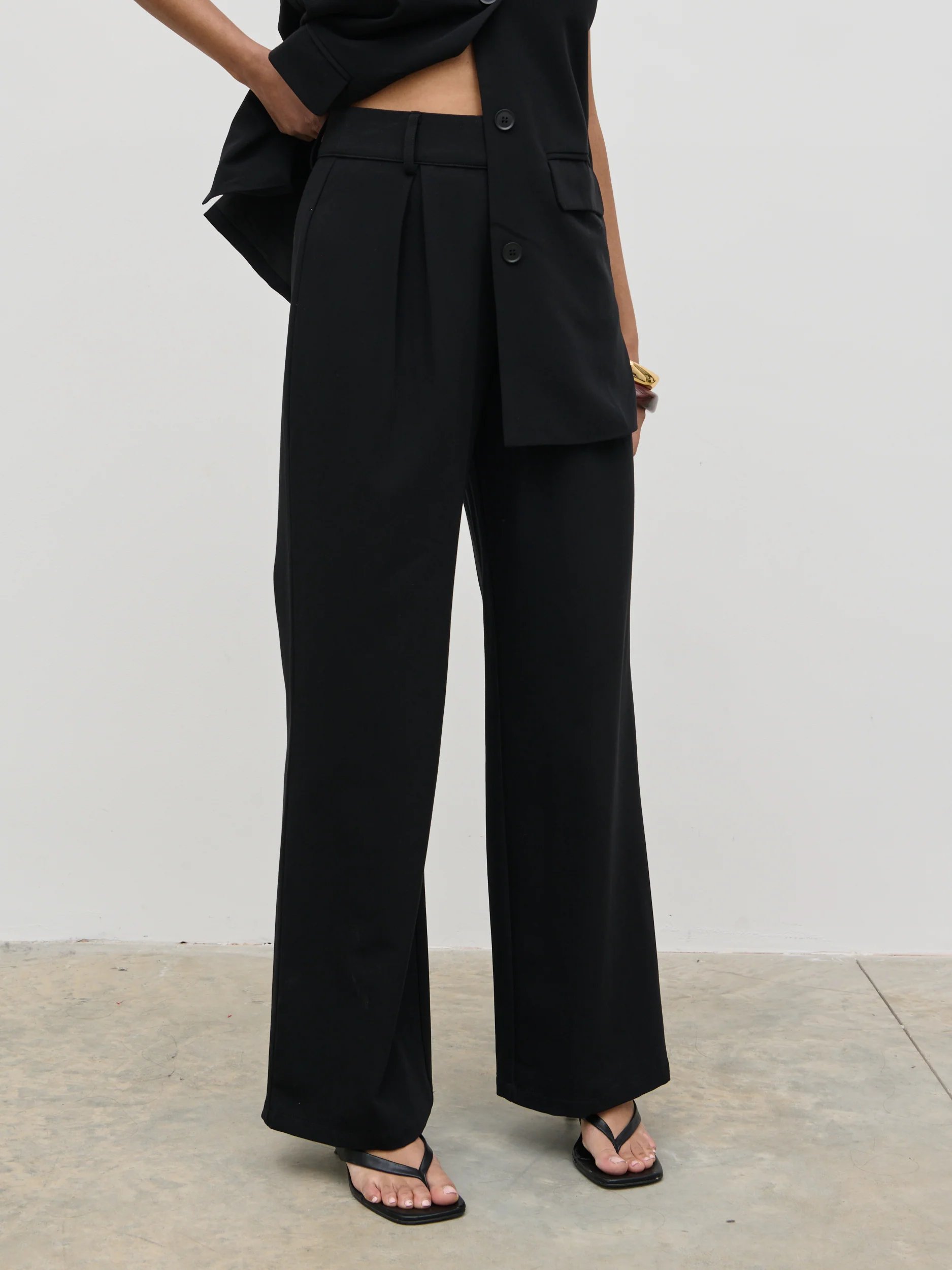 Harlee Straight Leg Trousers - Black - Image 2