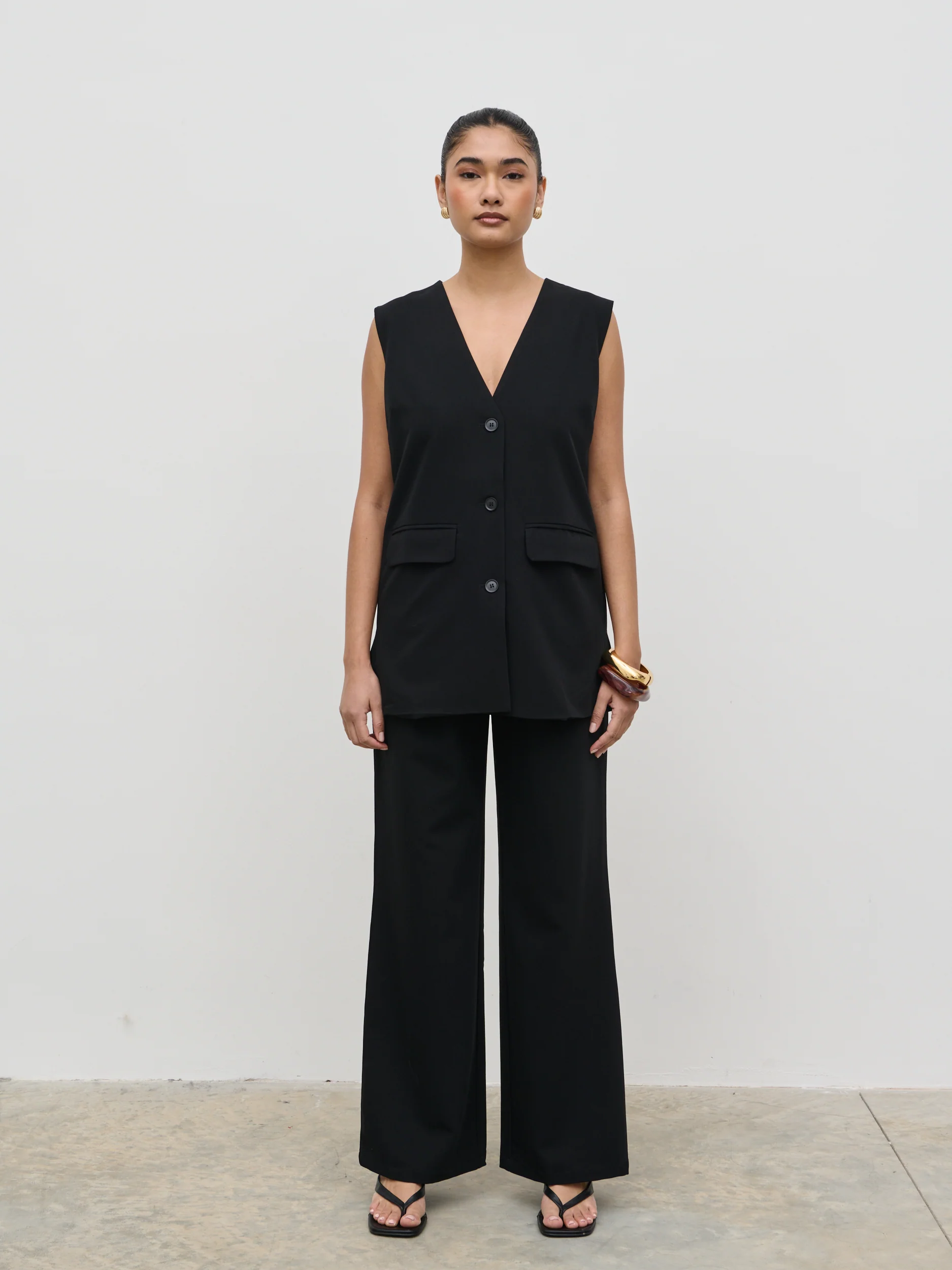 Harlee Straight Leg Trousers - Black - Image 6