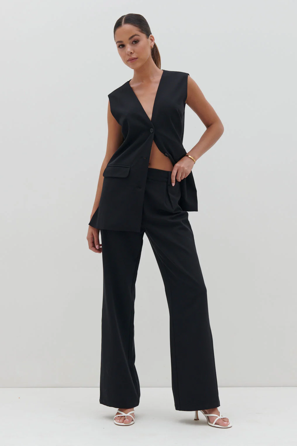 Harlee Straight Leg Trousers - Black - Image 8