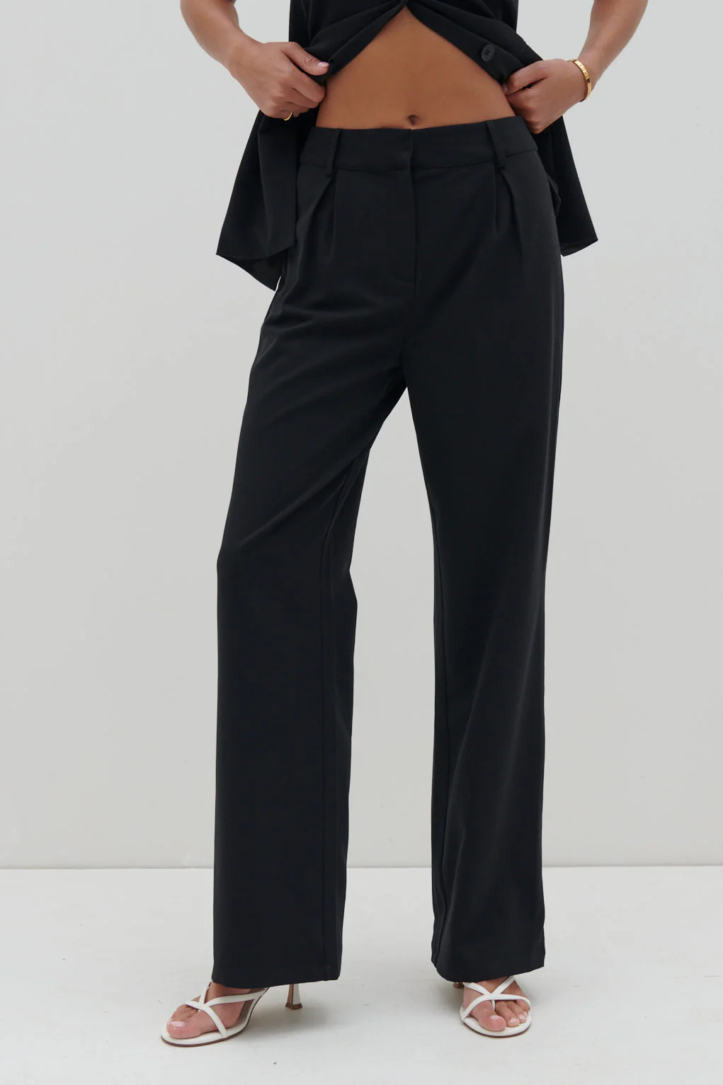 Harlee Straight Leg Trousers - Black - Image 9